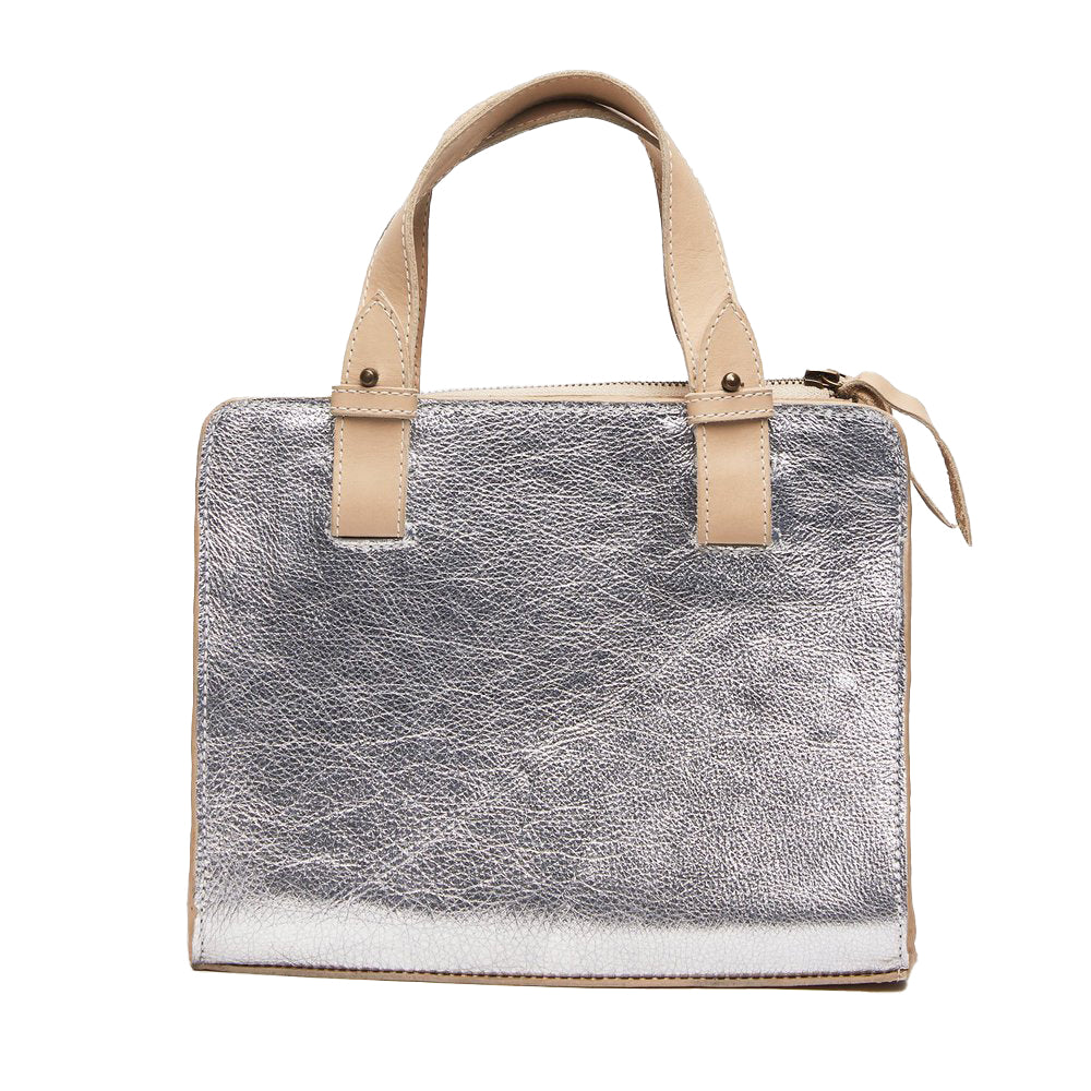 Able Axum Satchel silver/bone leather