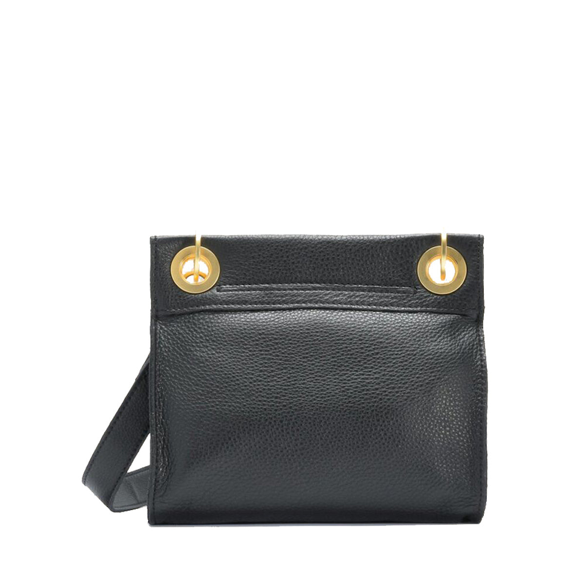 Hammitt Tony Sml Crossbody black/brushed gold red zip