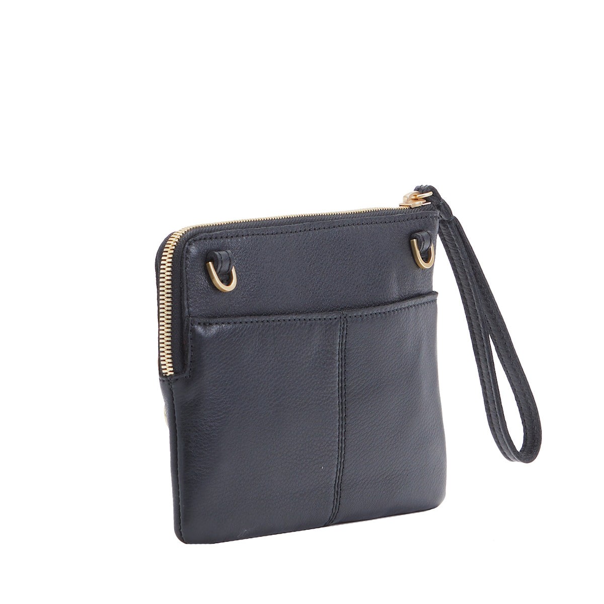 Hammitt Nash Sml Crossbody Wristlet black/brushed gold red zip