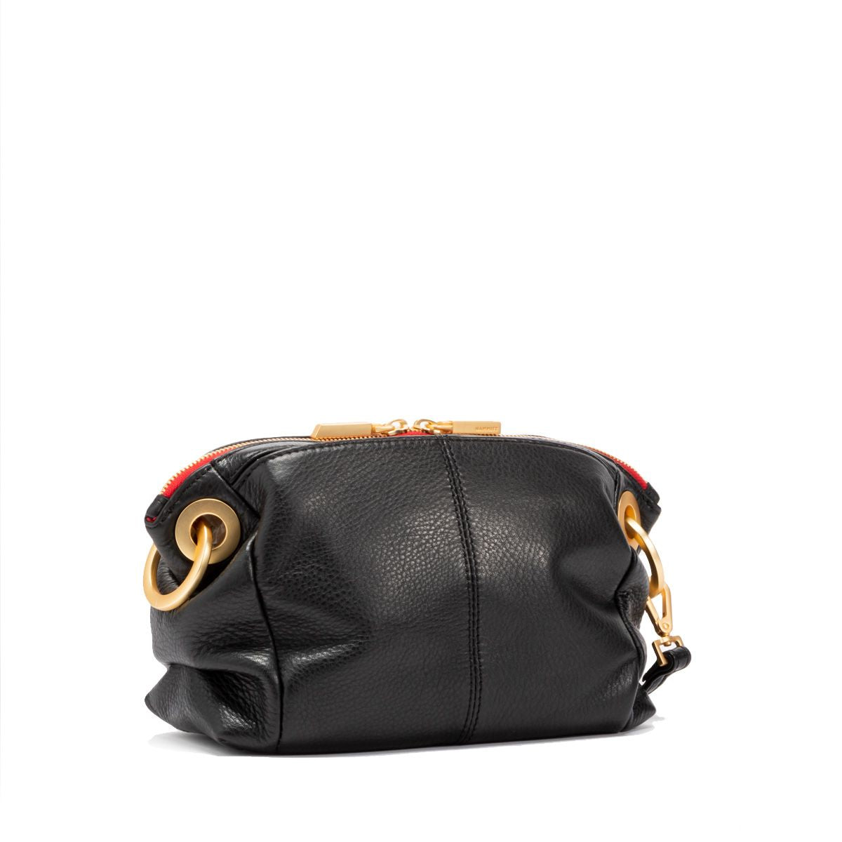 Hammitt Daniel Crossbody Clutch Sml black/brushed gold red zip