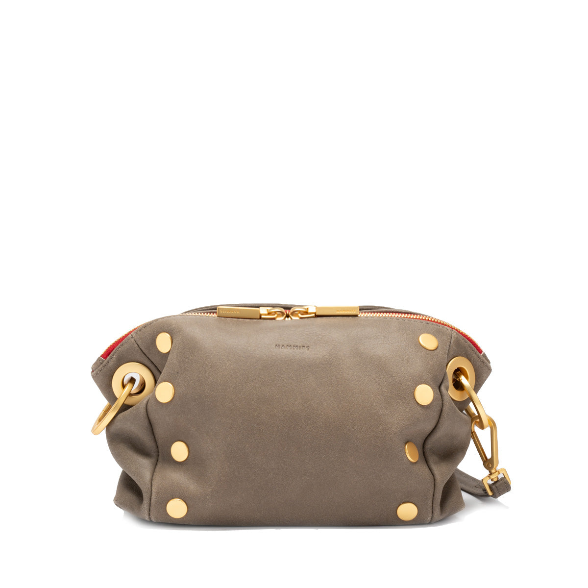Hammitt Daniel Crossbody Clutch Sml pewter/brushed gold red zip