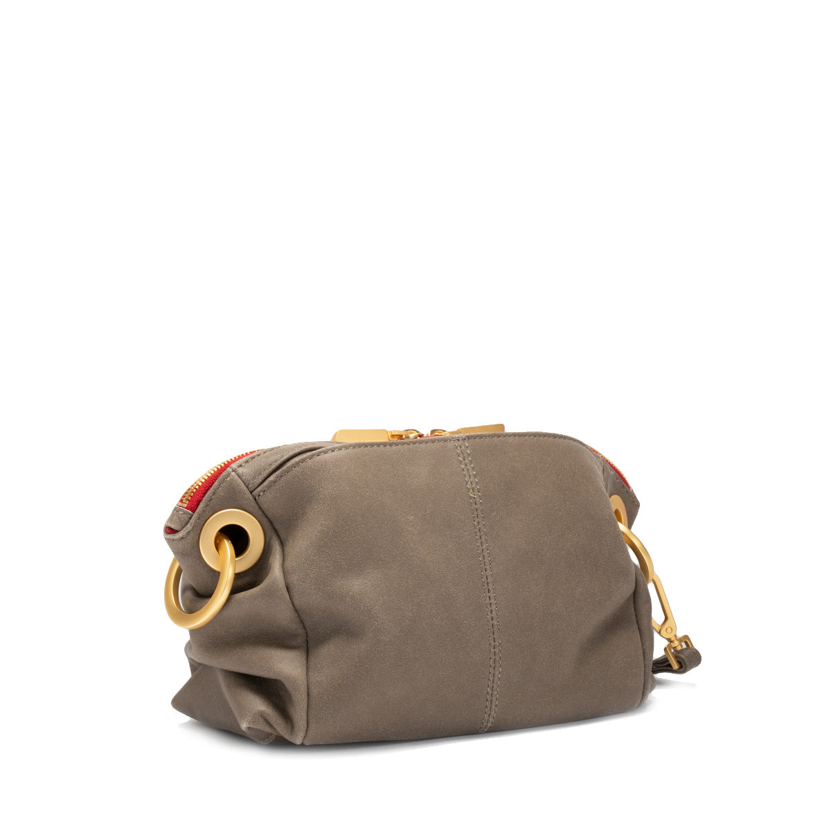 Hammitt Daniel Crossbody Clutch Sml pewter/brushed gold red zip