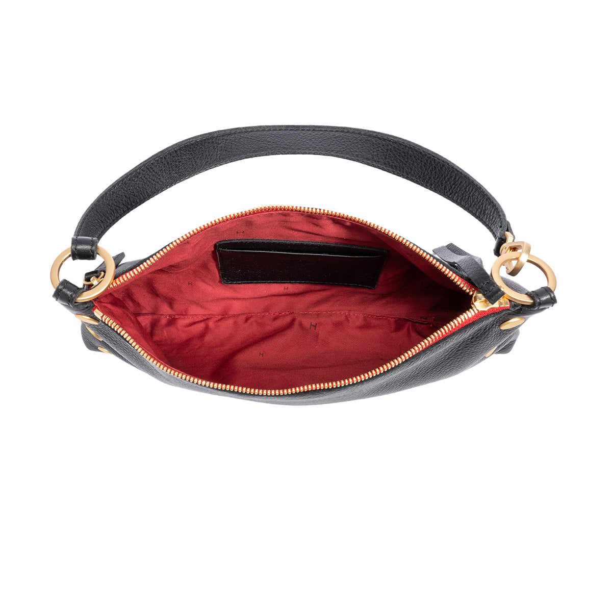 Hammitt Kyle Sml black/brushed gold red zip