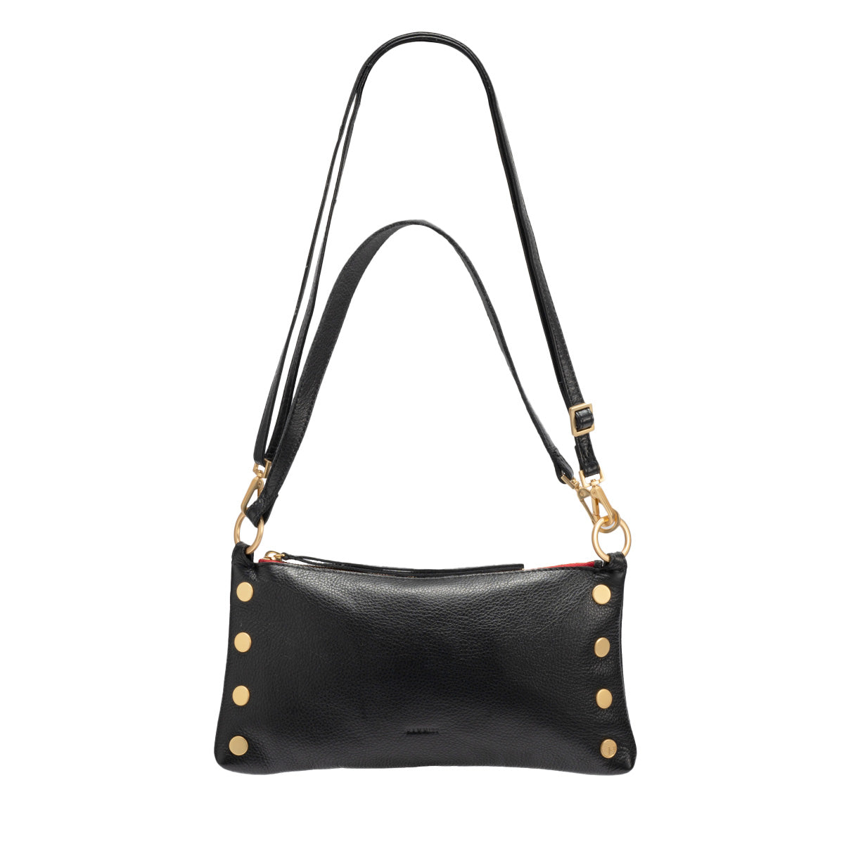 Hammitt Kyle Sml black/brushed gold red zip