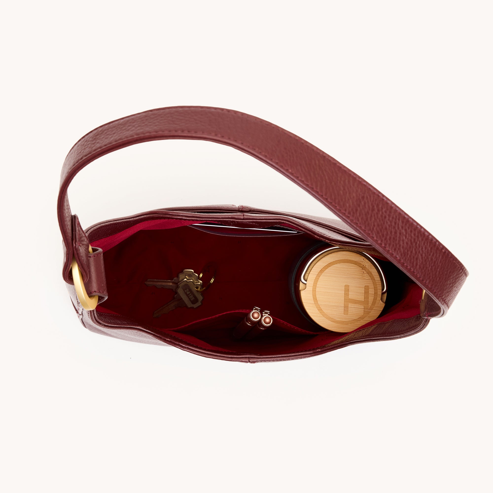 Hammitt Tim Med Shoulder Bag cherrywood pebble/brushed gold