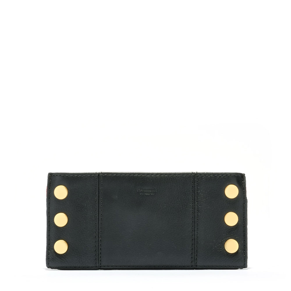 Hammitt 110 North Wallet black/brushed gold red zip