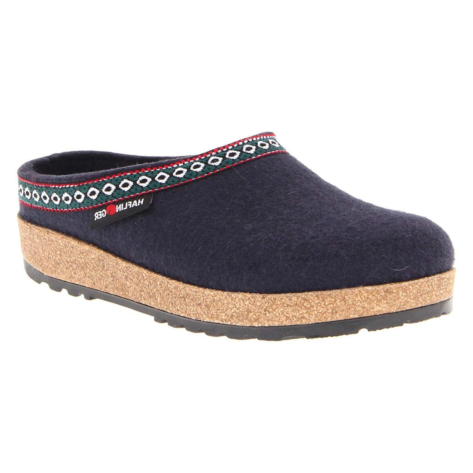 Haflinger GZ Grizzly Clog navy wool felt