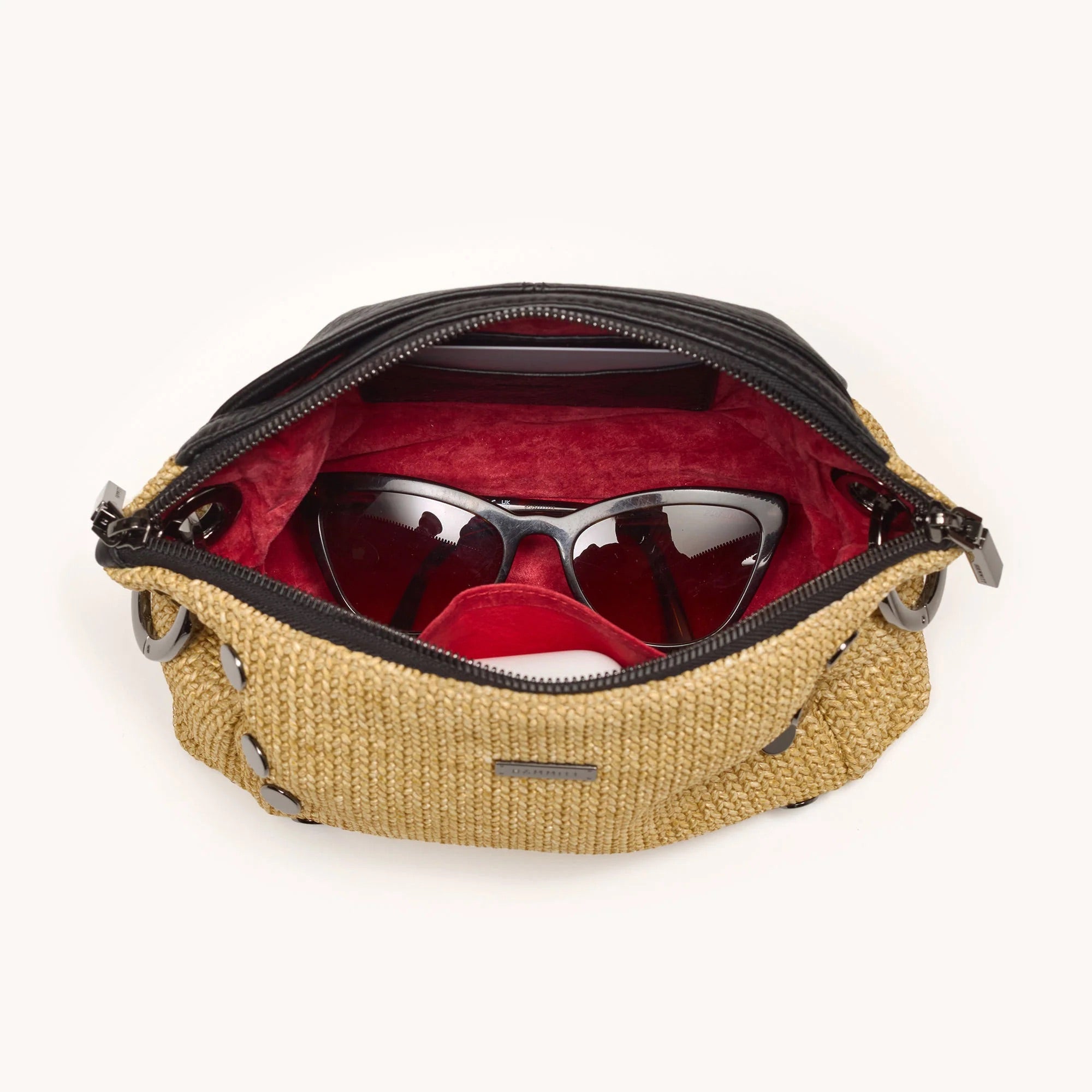 Hammitt Daniel Crossbody Clutch Sml chaparral raffia/gunmetal