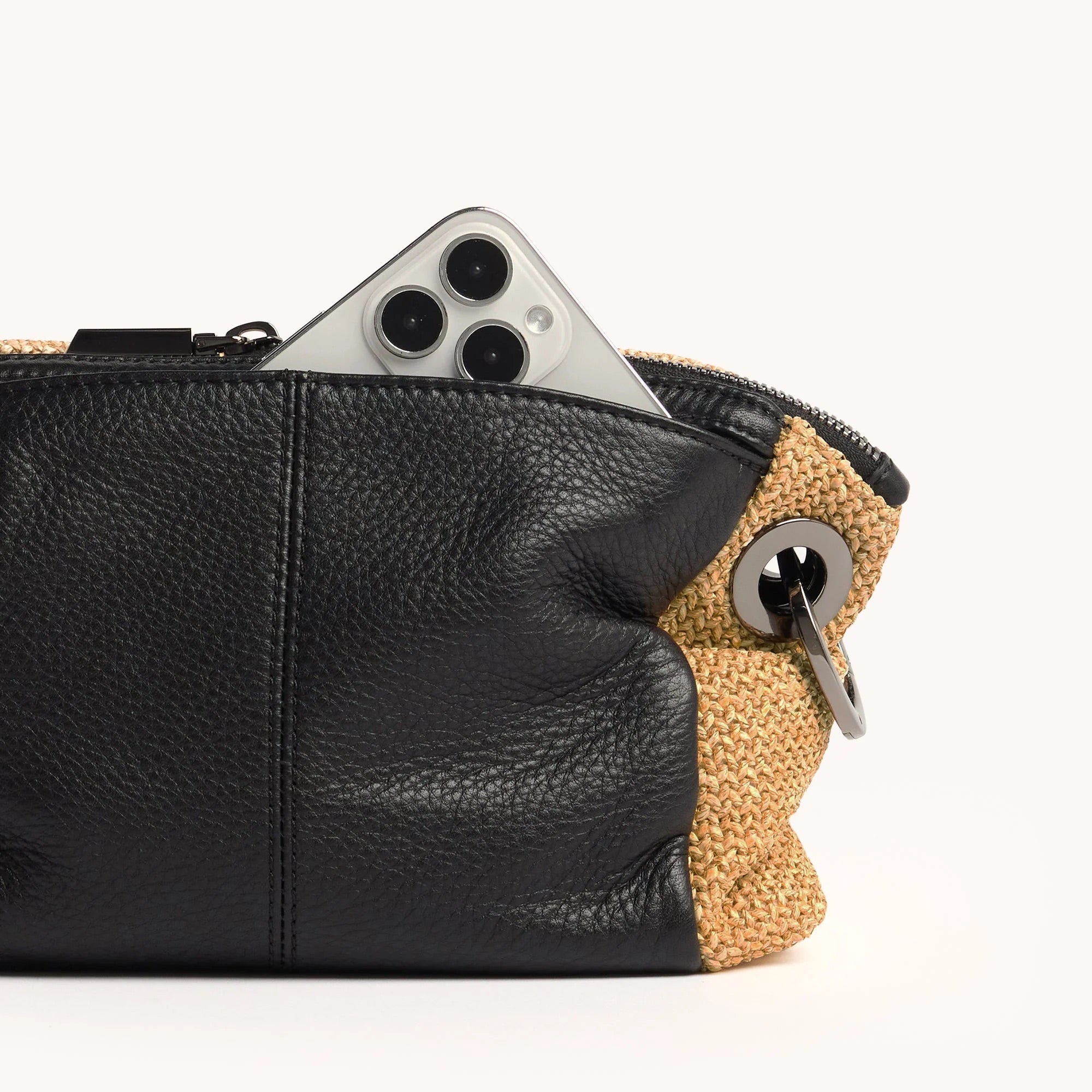 Hammitt Daniel Crossbody Clutch Sml chaparral raffia/gunmetal