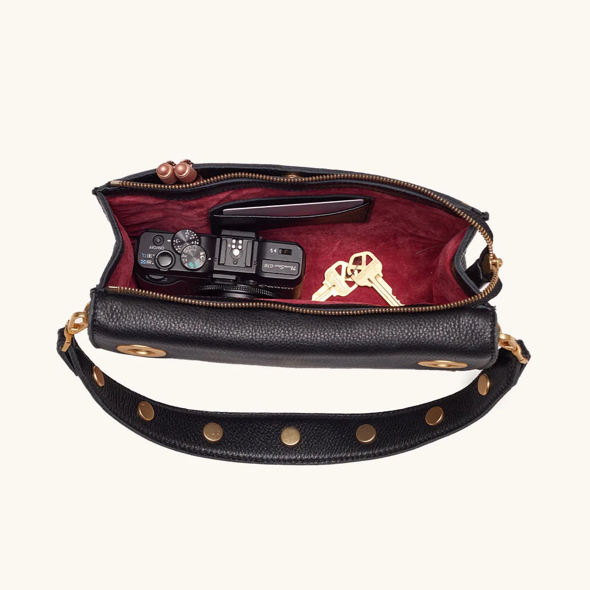 Hammitt Montana Clutch Sml black/brushed gold