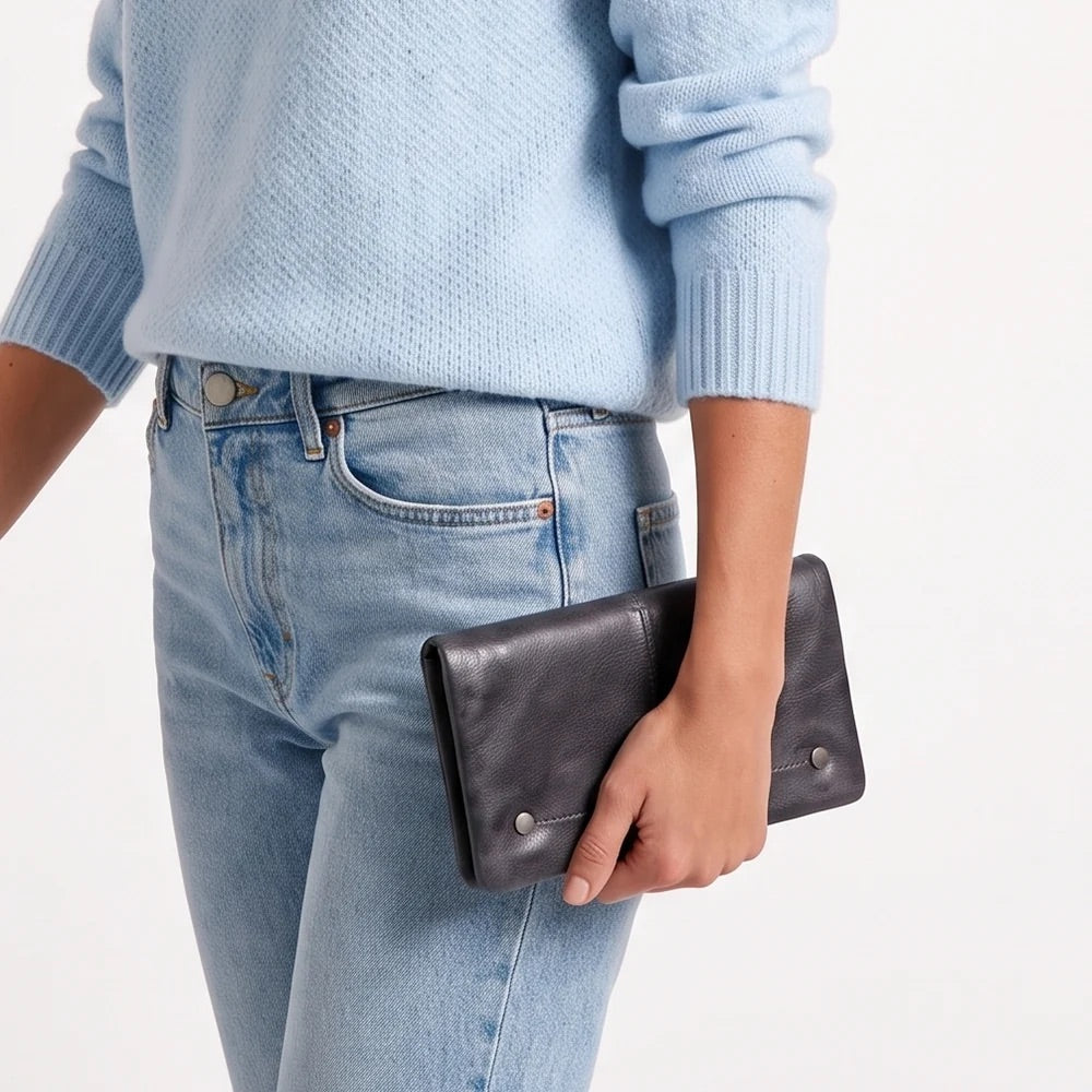 Latico Terry Wallet charcoal leather