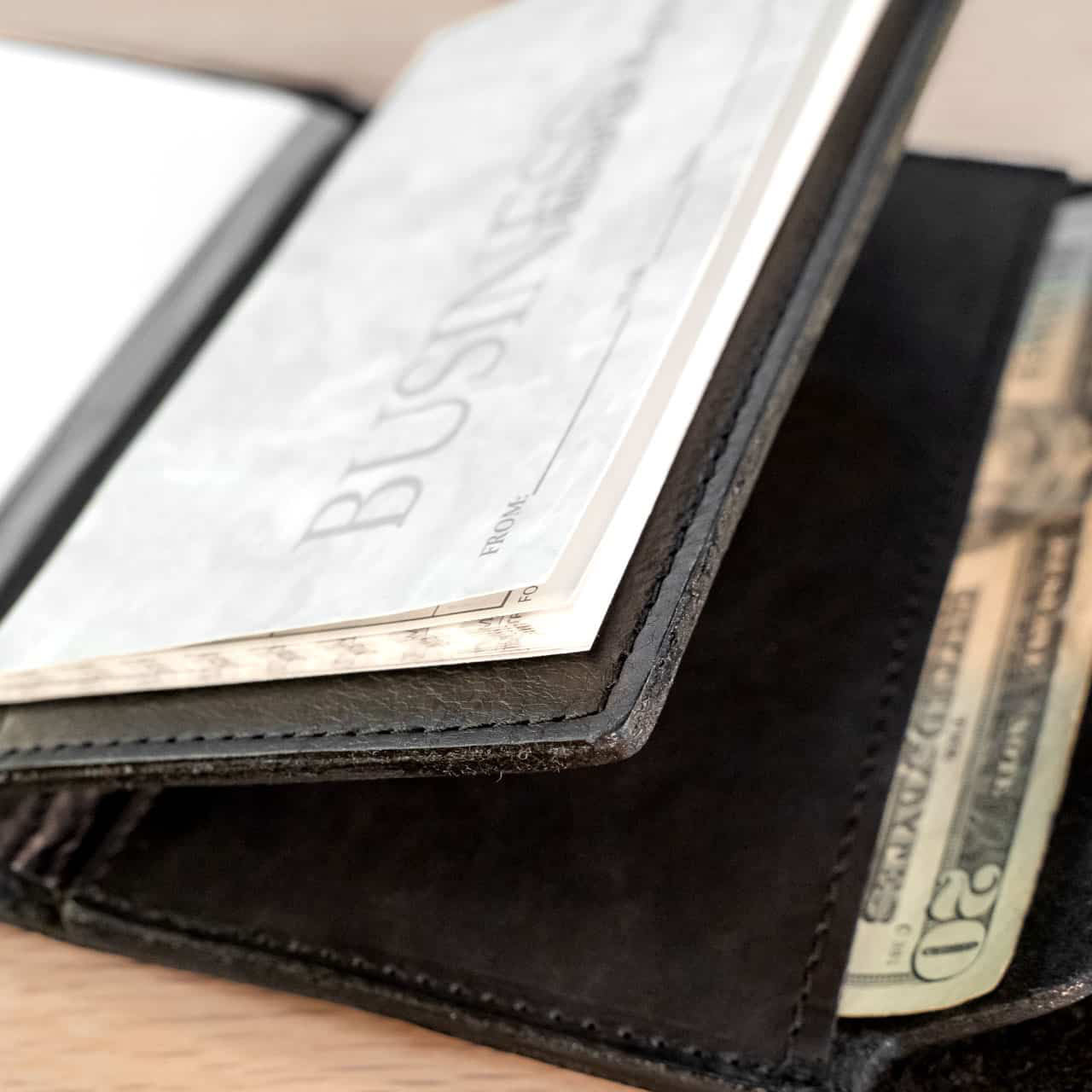 Buffalo Billfold Company Women's Envelope Clutch Wallet black leather