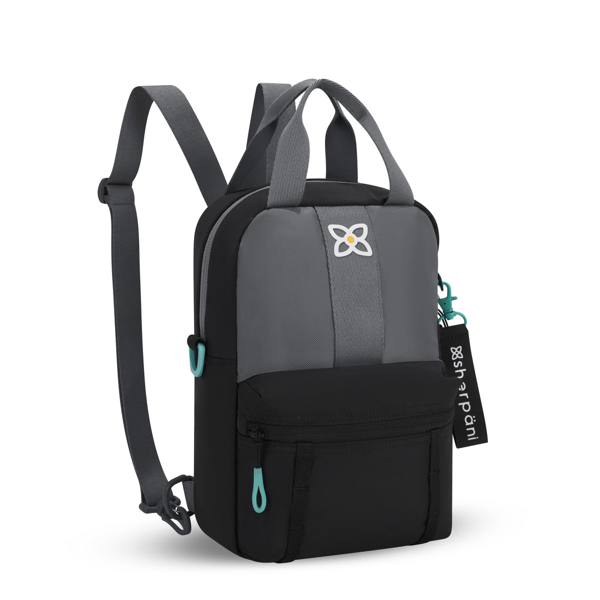 Sherpani Logan Mini Backpack - Black with Flower Embroidery Sherpani Logan Mini Backpack/ Crossbody raven main image 4