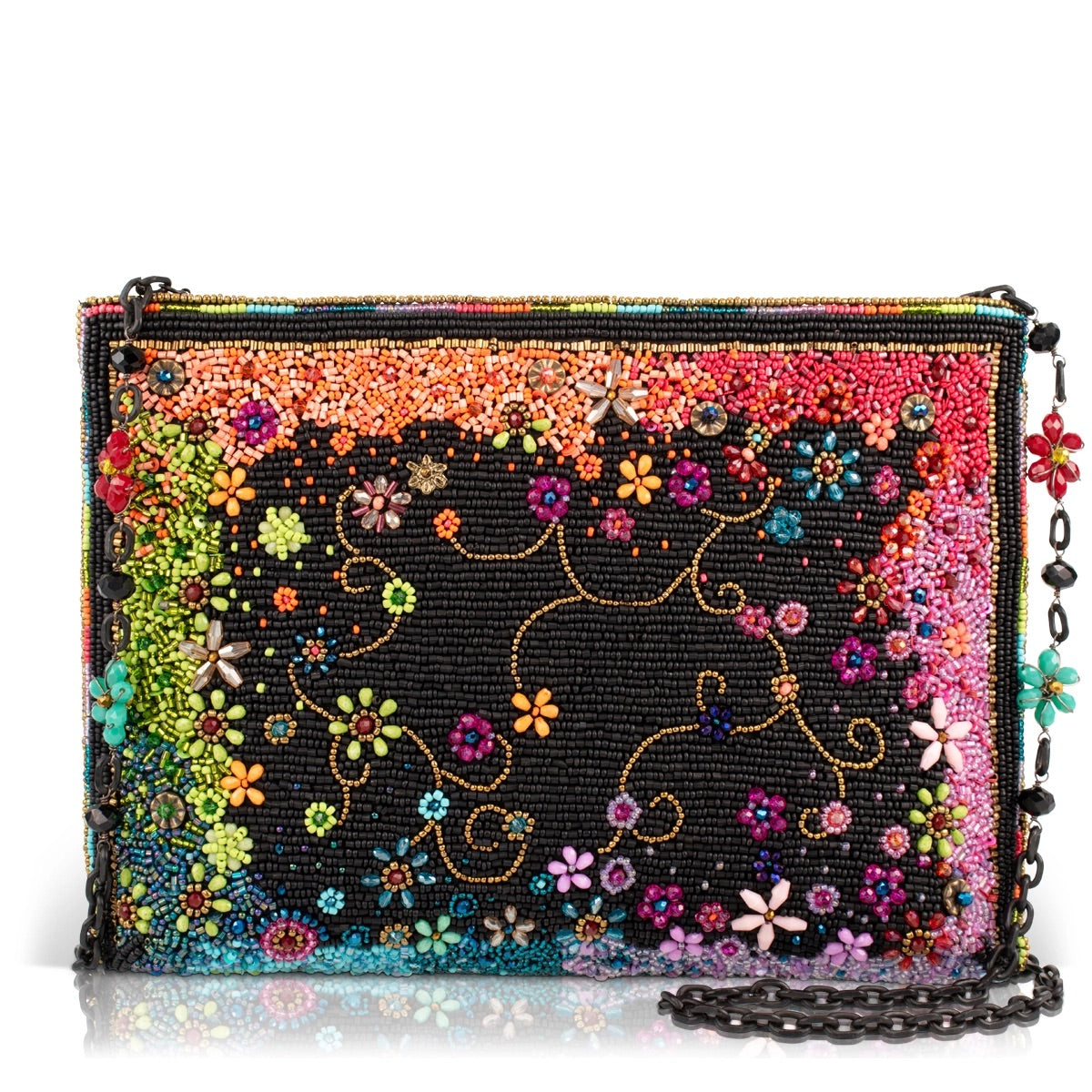 Mary Frances Color Chaos Rainbow Floral Crossbody Handbag
