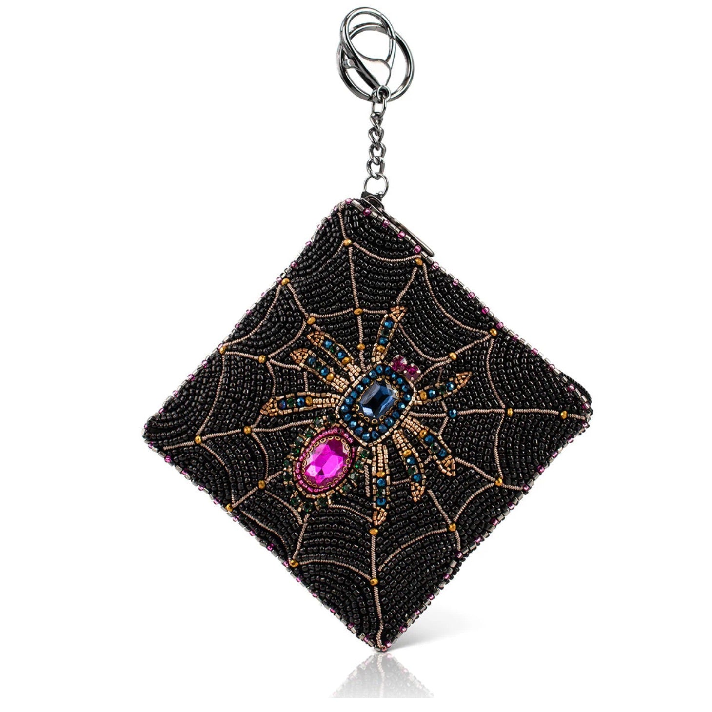 Mary Frances Crystal Web Coin Purse/Key Fob Bag Charm