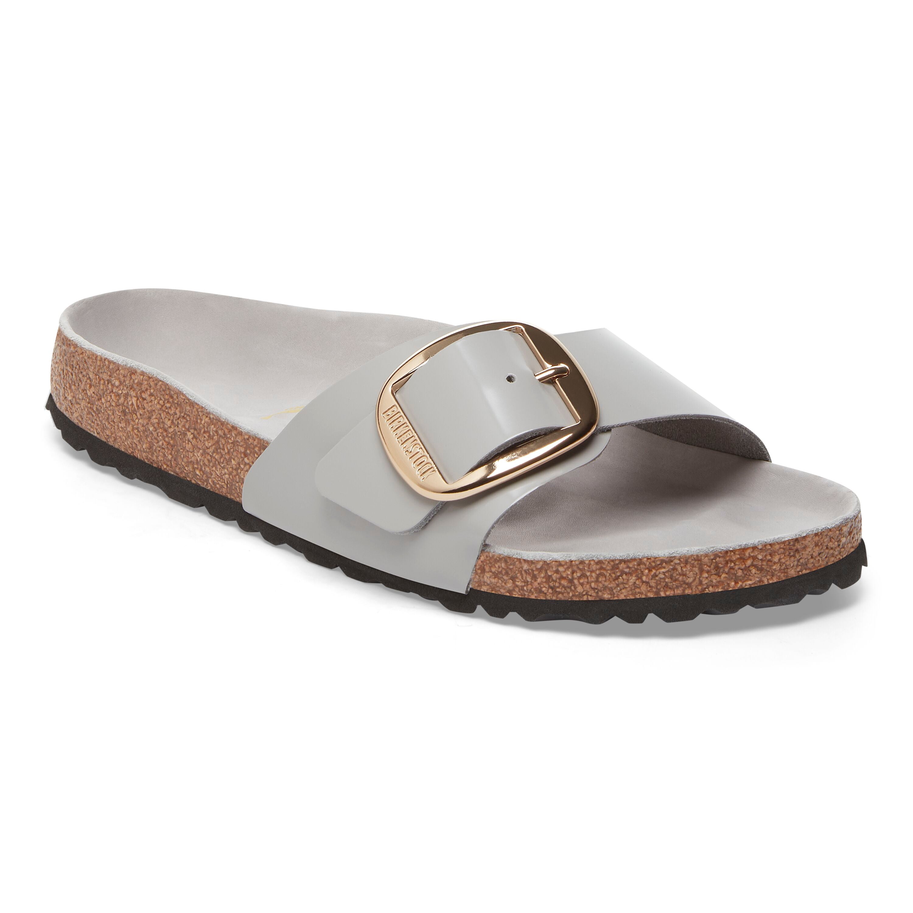 Birkenstock Madrid Big Buckle high shine stone coin leather