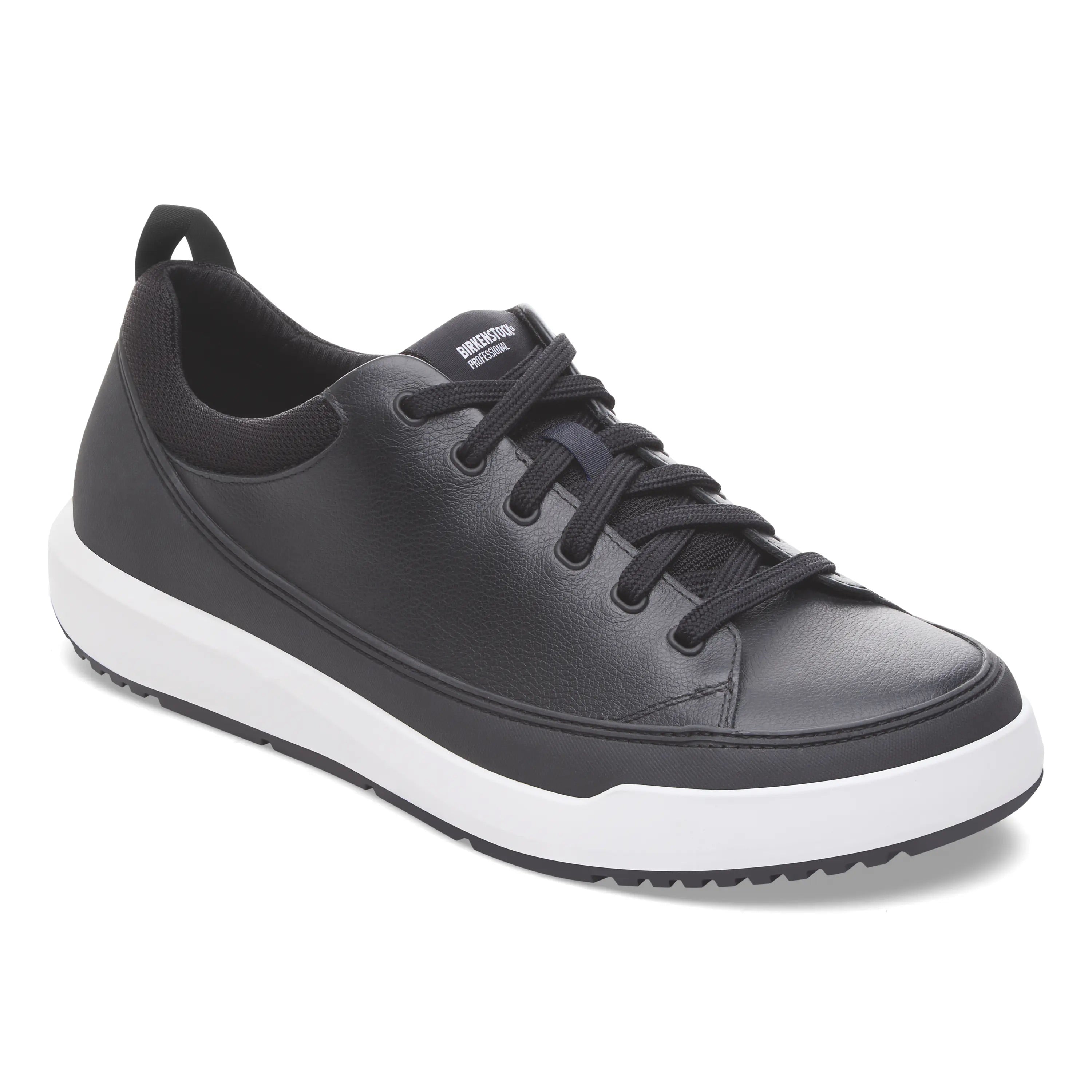 Birkenstock Professional Melbourne Pro black leather with white sole