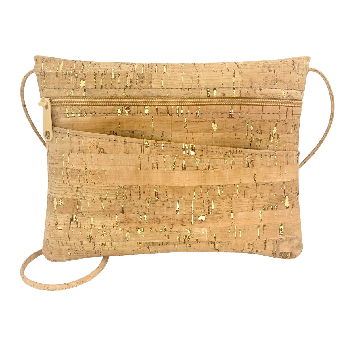 Natalie Therese Convertible Crossbody & Fanny Bag gold flecked cork