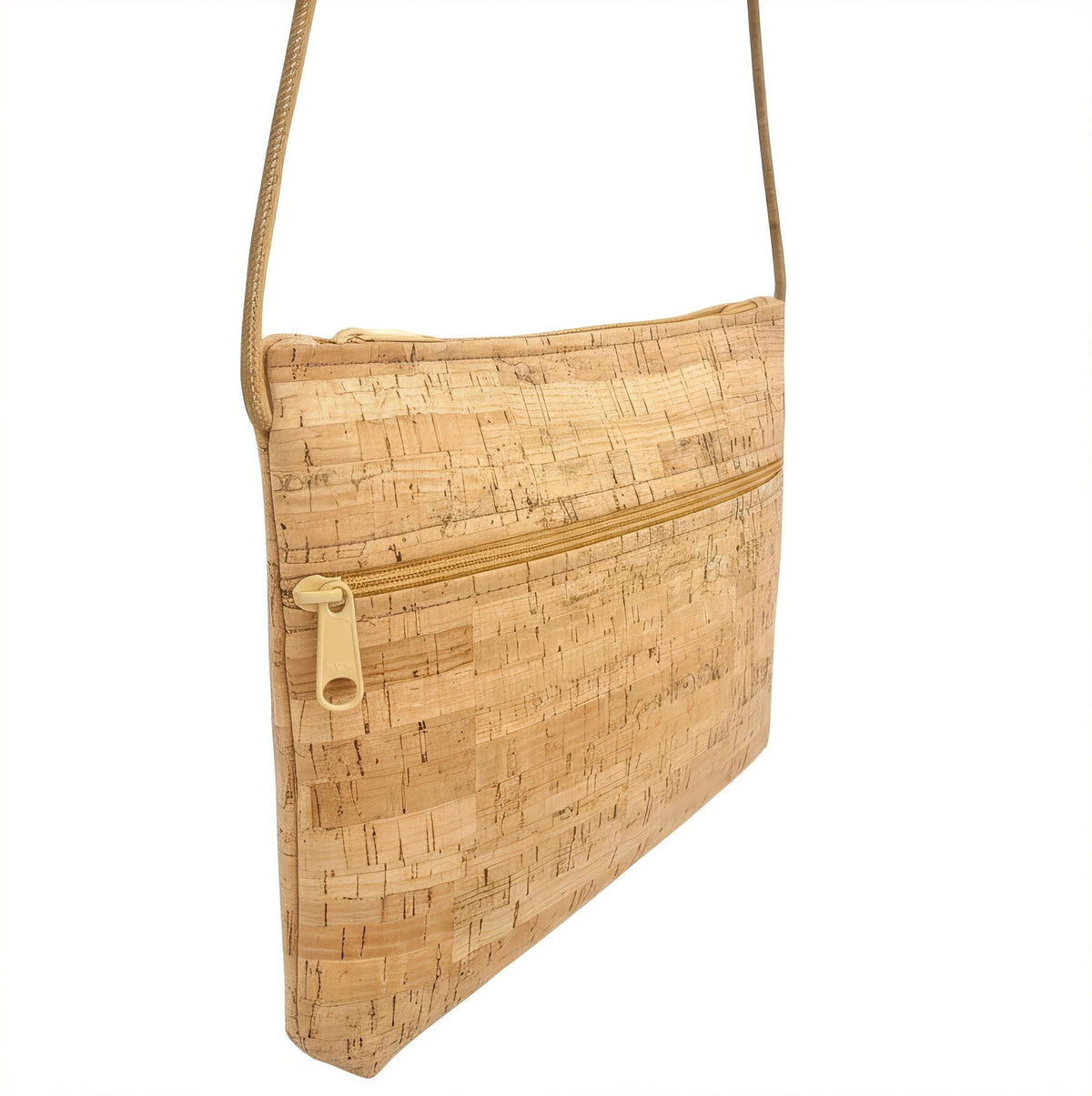 Natalie Therese Zip Top Crossbody with Zip Pocket rustic cork