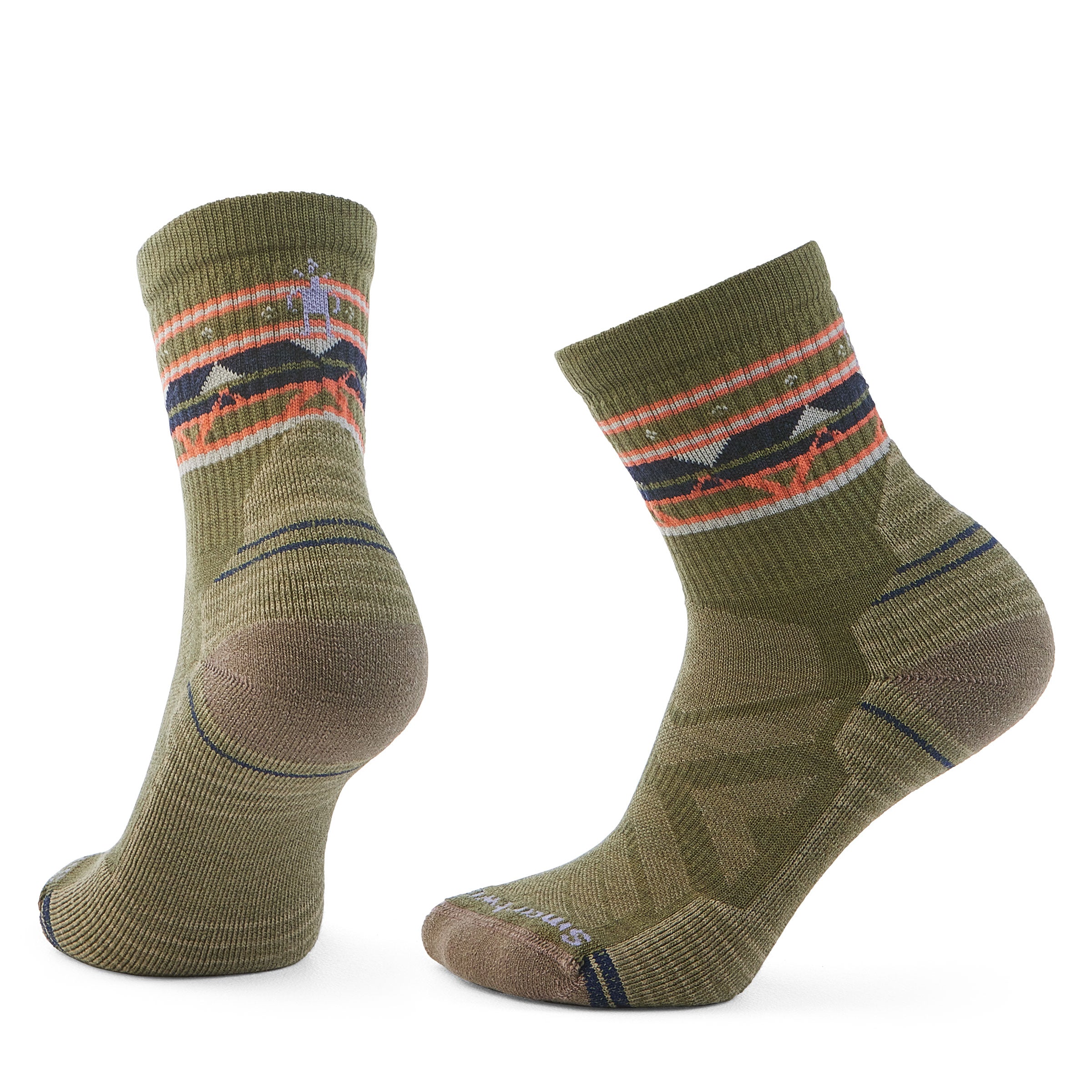 Smartwool Women's Hike Light Cushion Zig Zag Valley Mid Crew winter moss