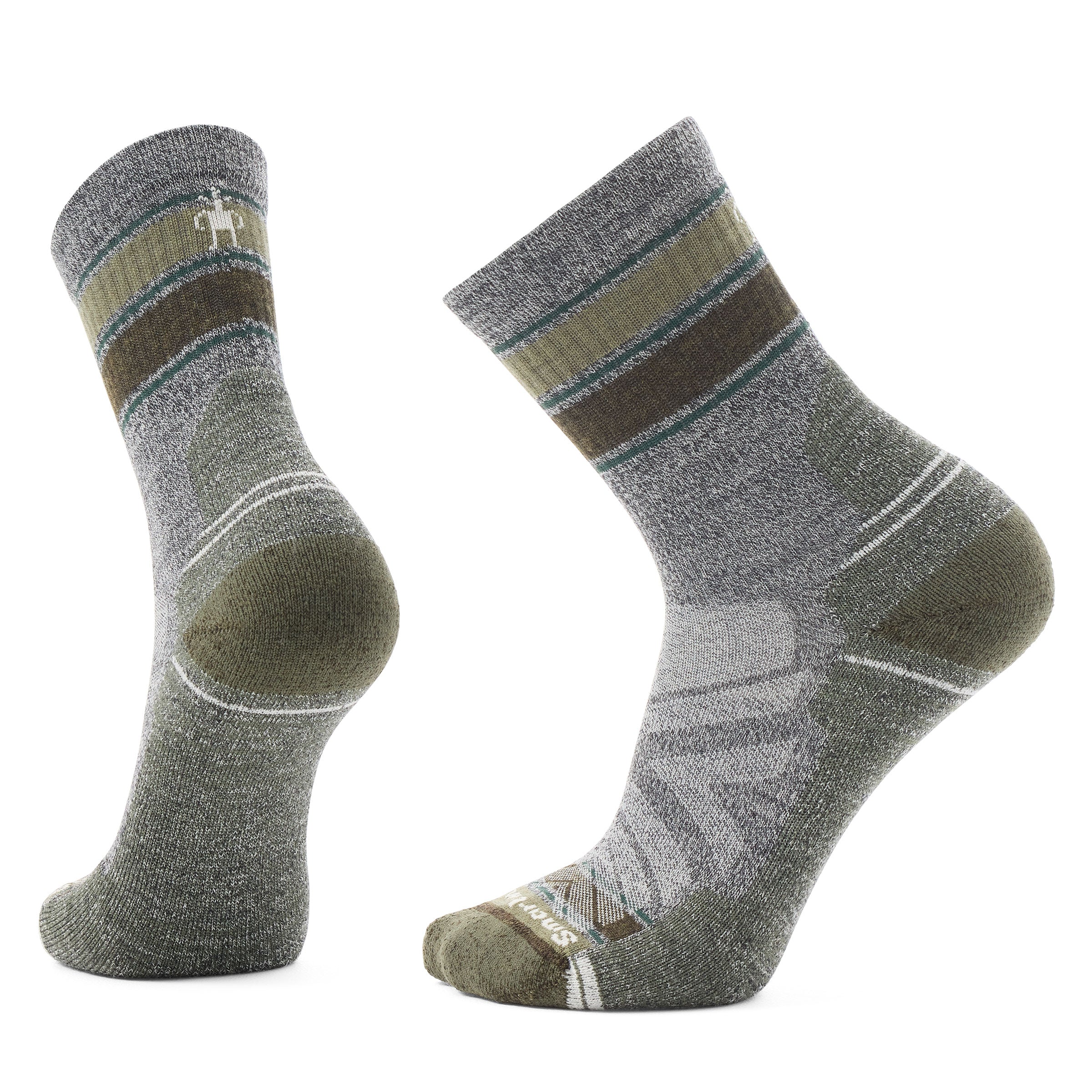 Smartwool Hike Light Cushion Striped Mid Crew ash/charcoal
