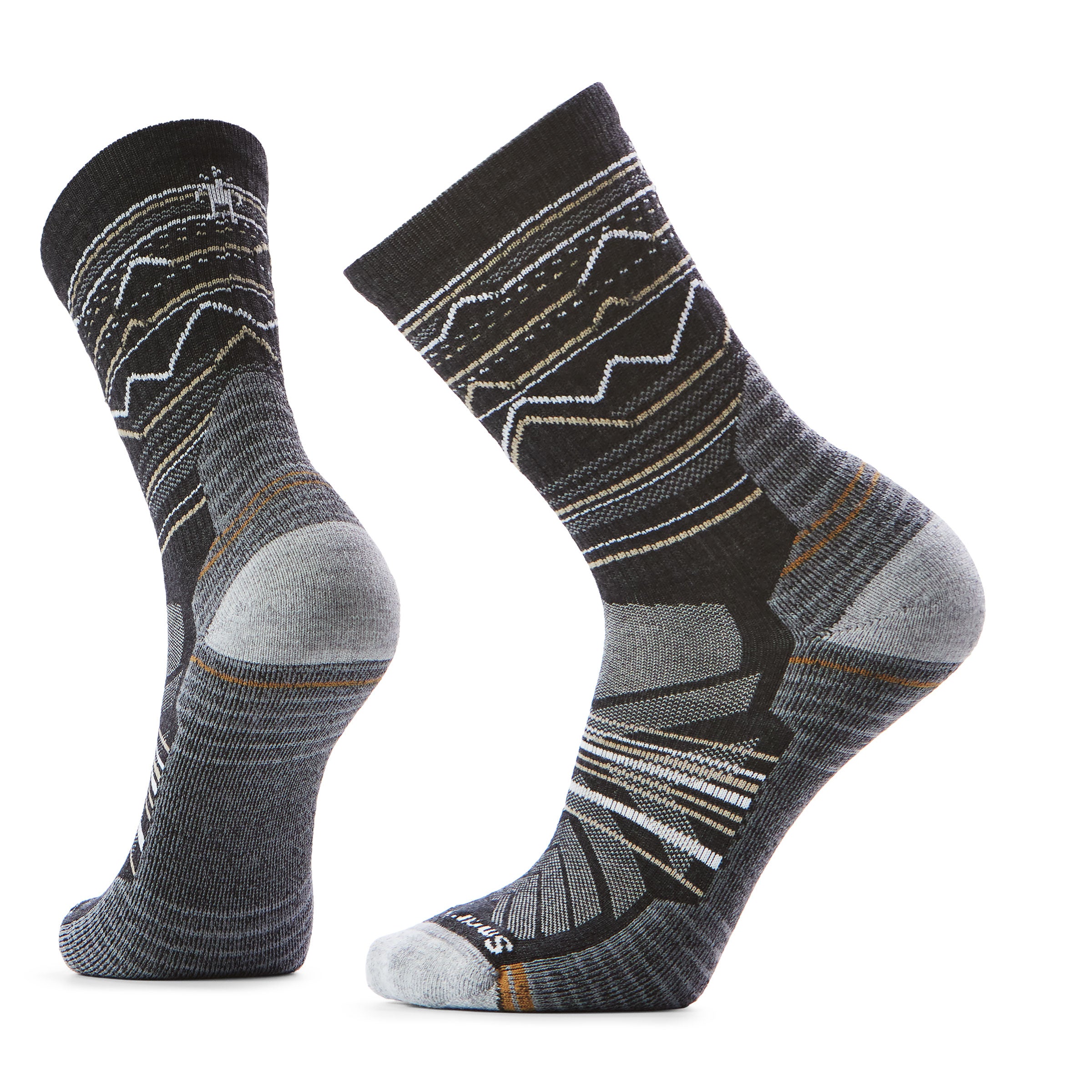 Smartwool Hike Light Cushion Mountain Range Pattern Crew charcoal/light gray