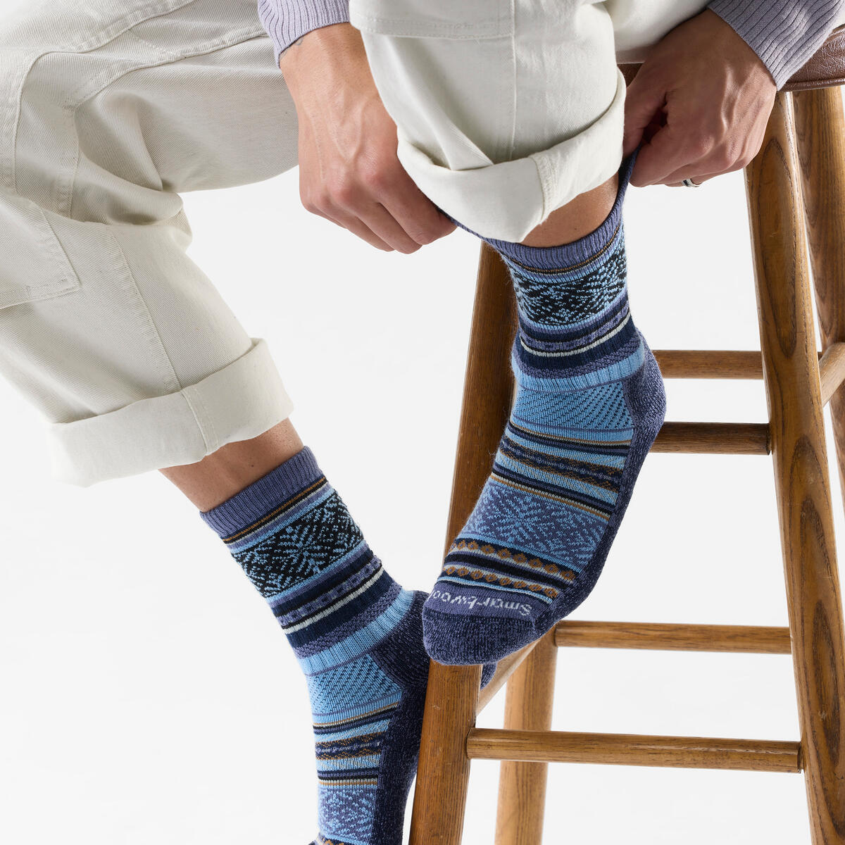 Smartwool Everyday Light Cushion Cozy Fair Isle Sweater Crew nightfall blue