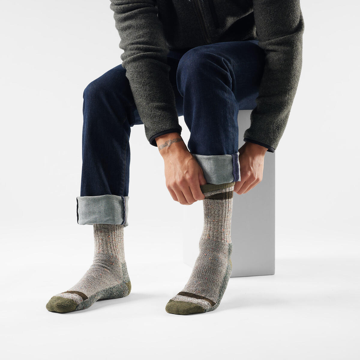 Smartwool Everyday Light Cushion Cozy Larimer Crew winter moss