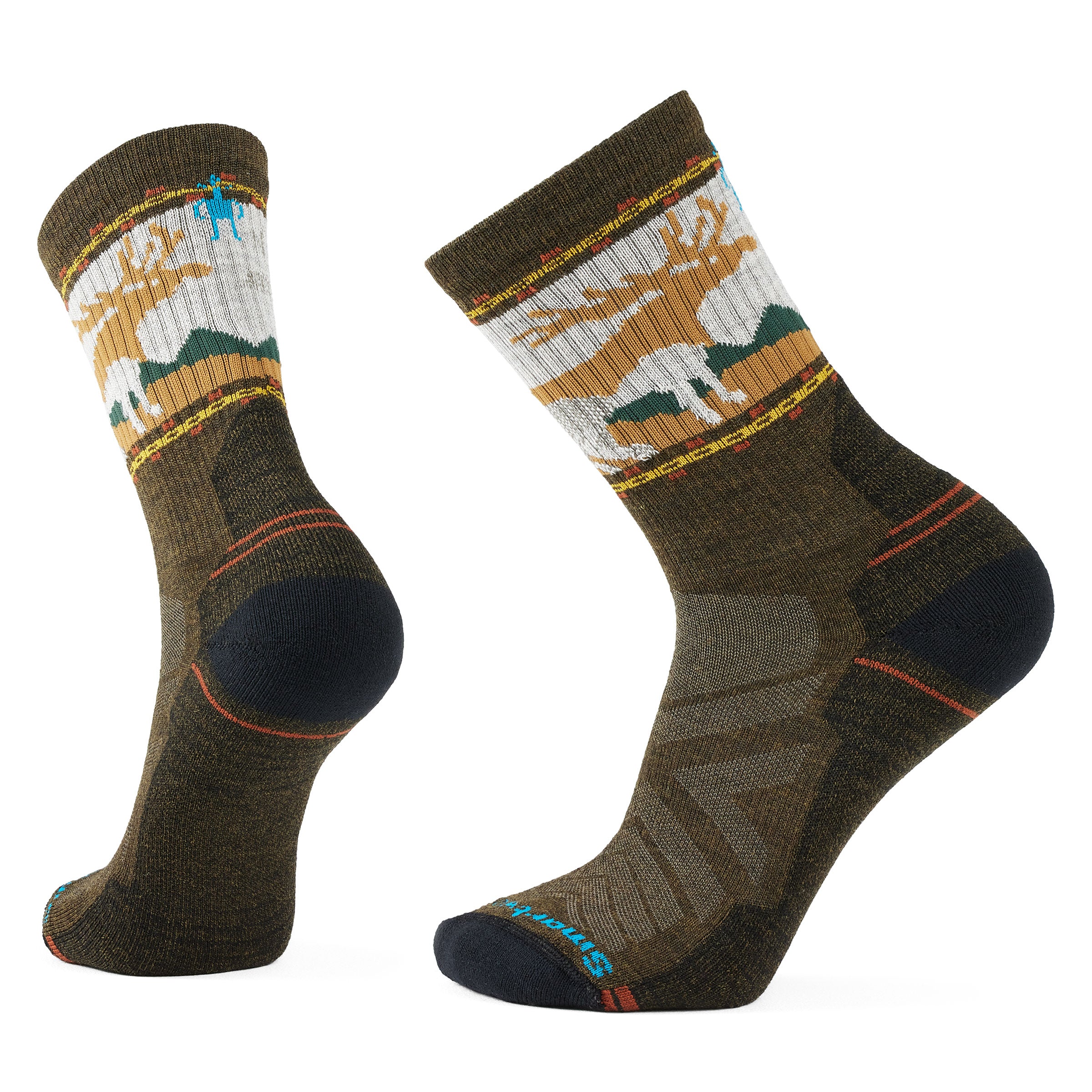 Smartwool Hike Light Cushion Mountain Moose Crew military olive