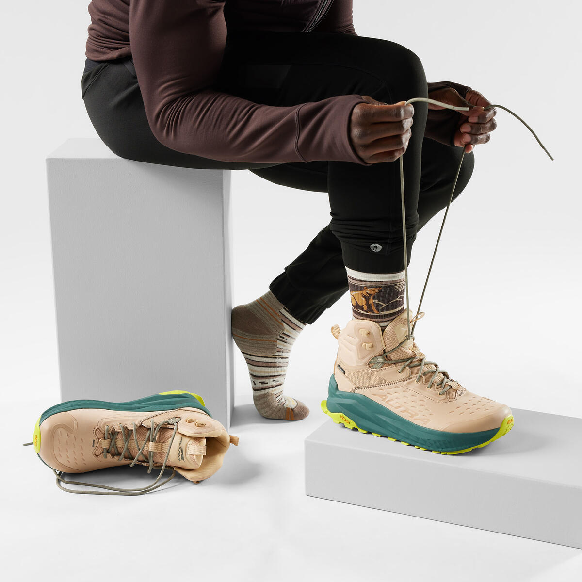 Smartwool Hike Targeted Cushion Bear Stripe Mid Crew ash