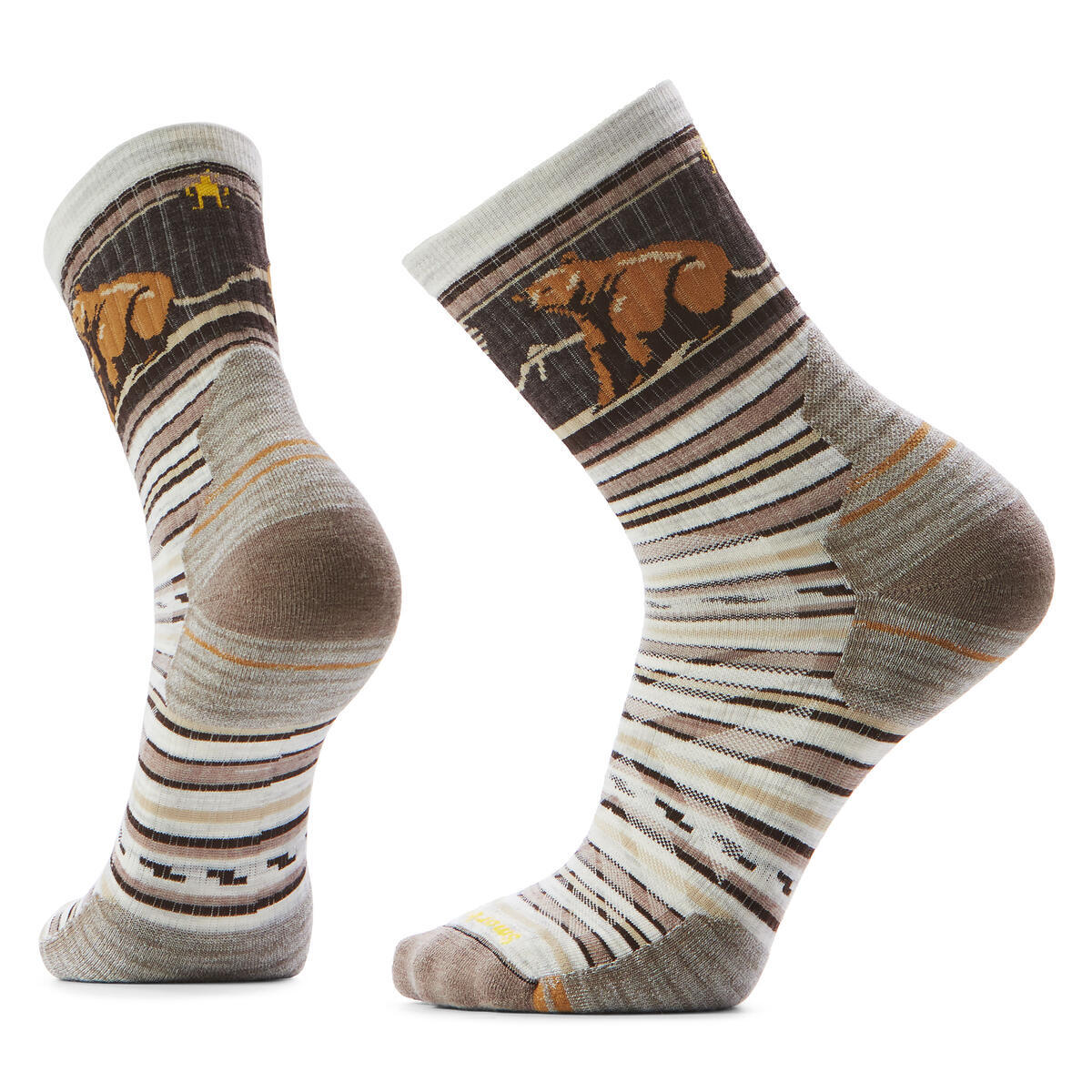 Smartwool Hike Targeted Cushion Bear Stripe Mid Crew ash