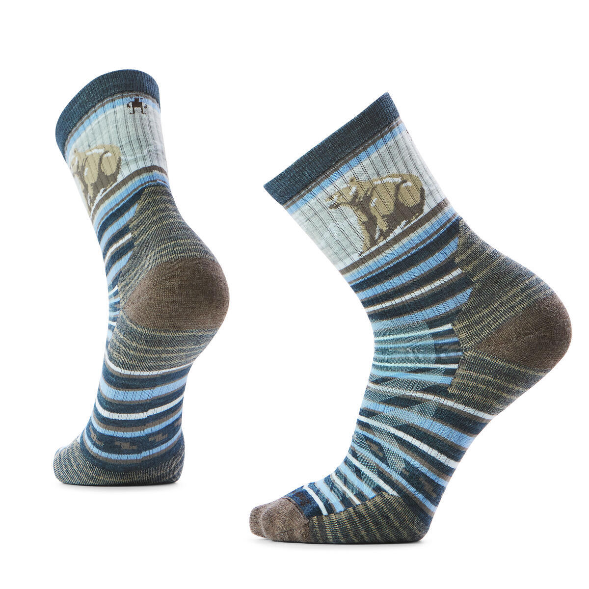 Smartwool Hike Targeted Cushion Bear Stripe Mid Crew twilight blue