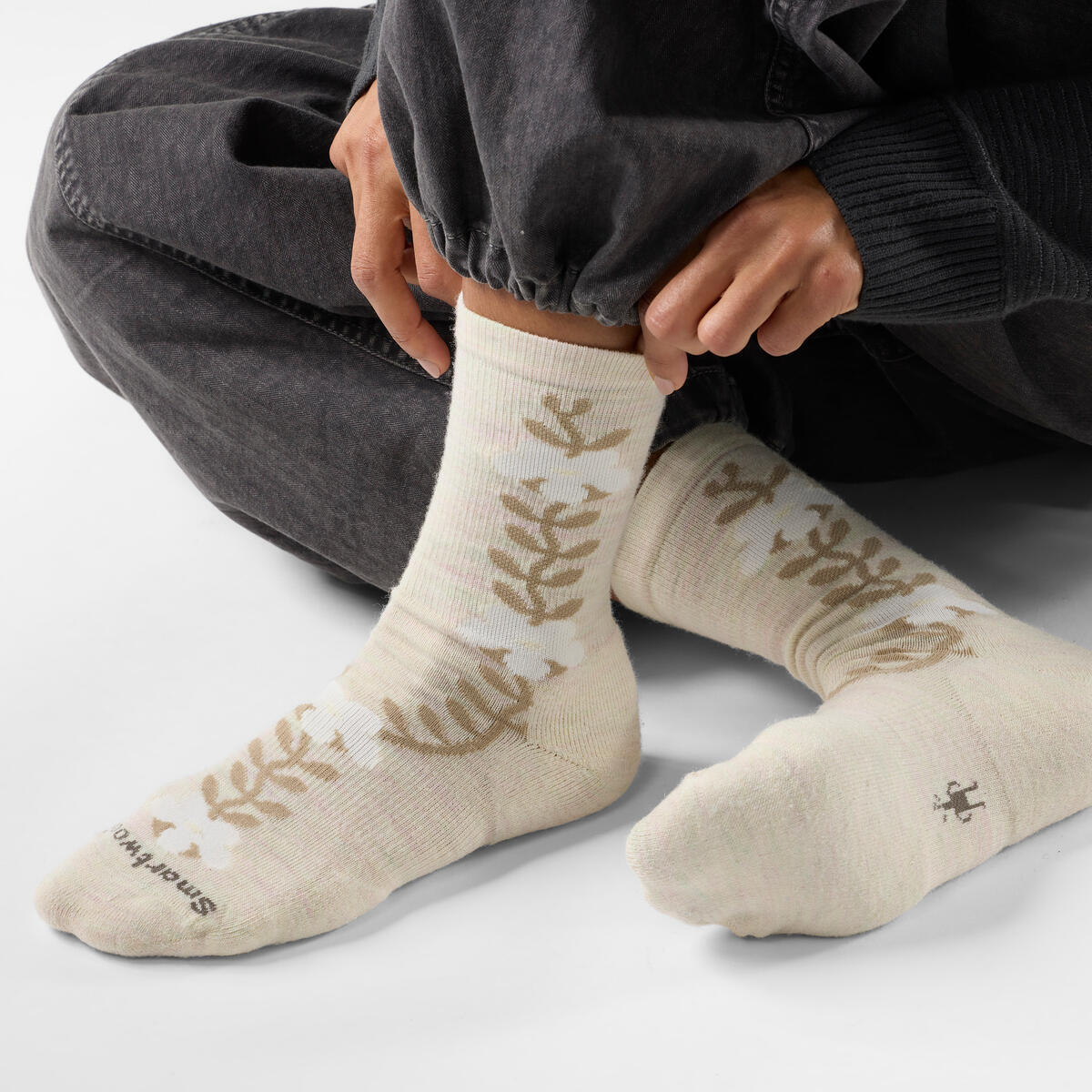 Smartwool Women's Everyday Targeted Cushion Garden Vine Crew moonbeam