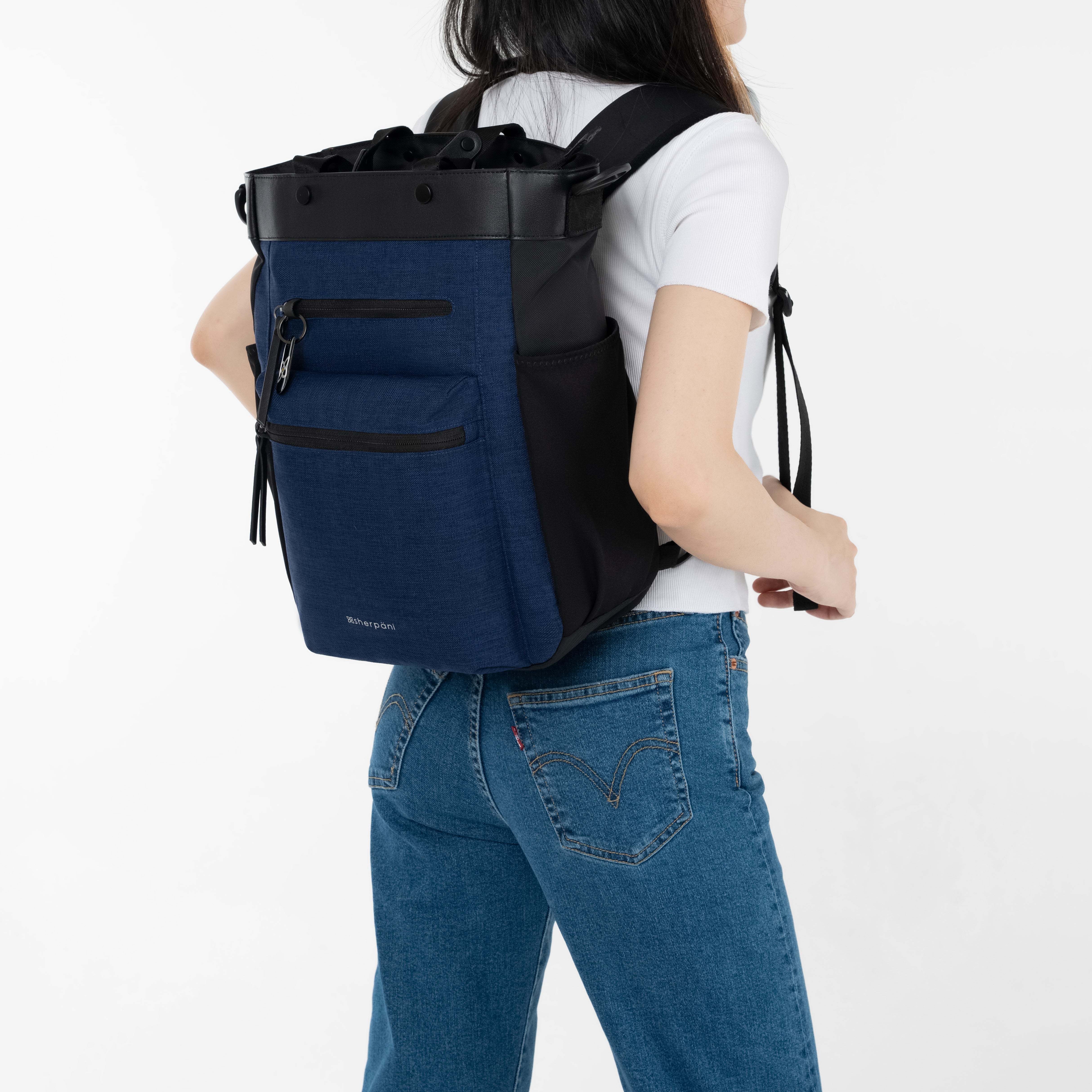 Sherpani Soleil AT Travel Backpack/Crossbody/Tote Bag indigo