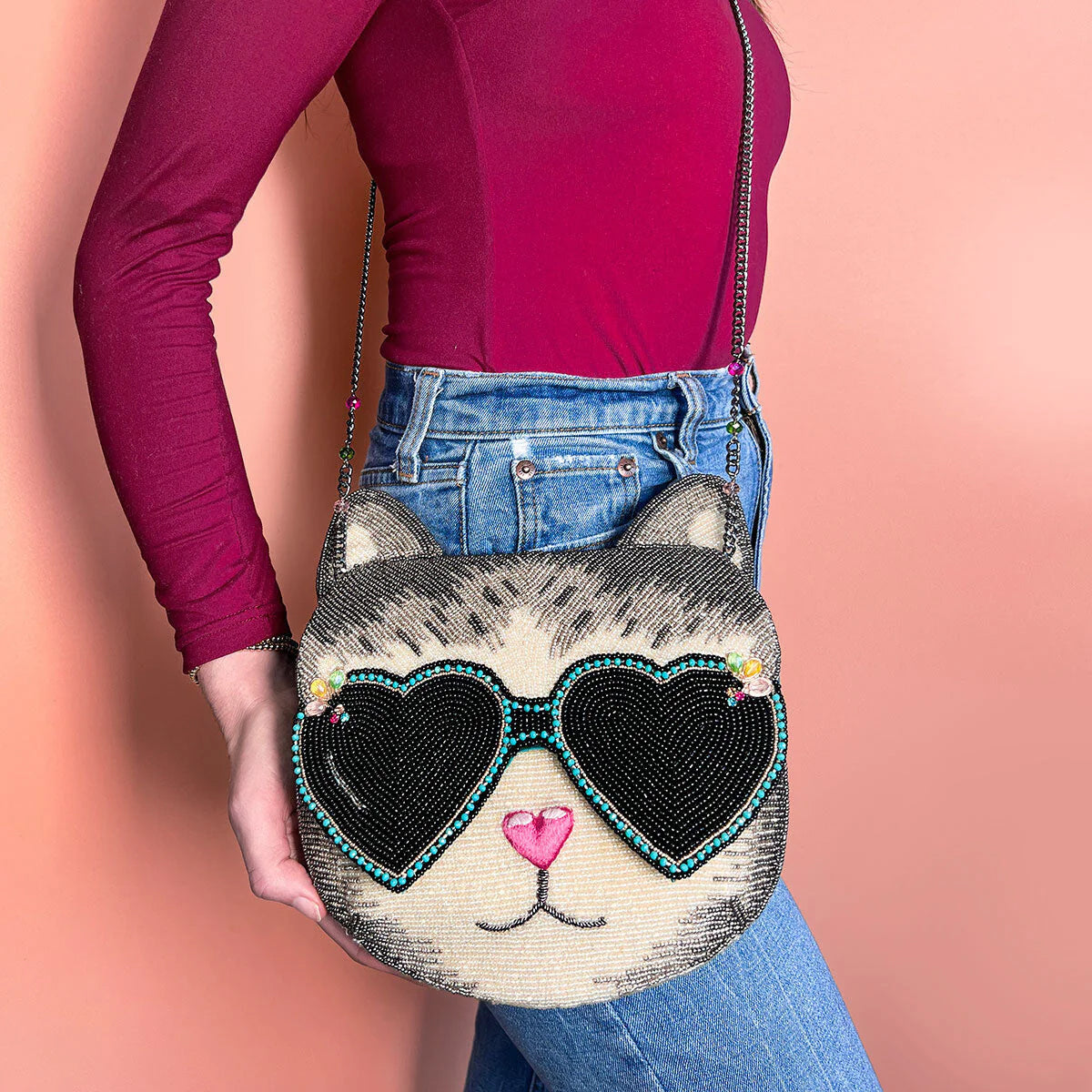 Mary Frances Cool Cat Crossbody Handbag