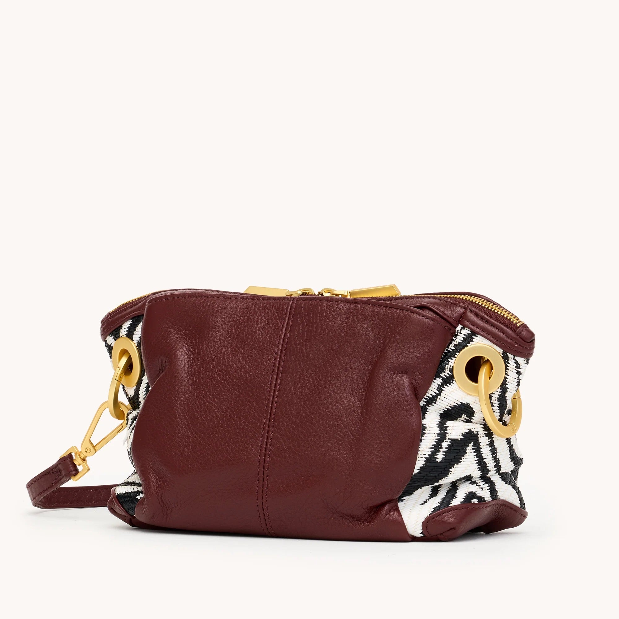 Hammitt Daniel Crossbody Clutch Sml zebra/brushed gold