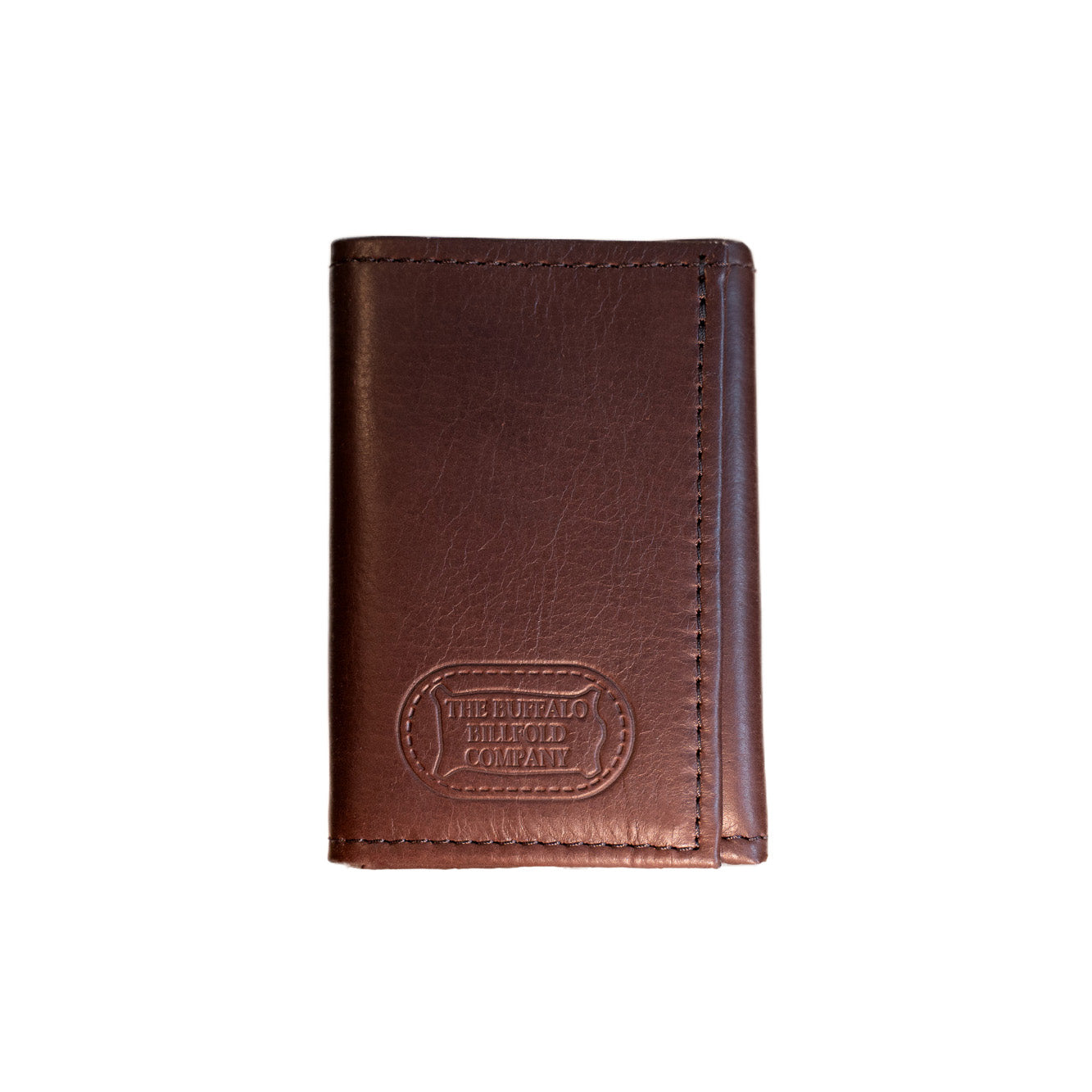 Buffalo Billfold Company Men's Trifold Wallet with ID Window brown leather