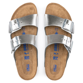 Birkenstock Arizona Soft Footbed silver metallic leather