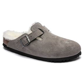 Birkenstock Limited Edition Boston stone coin suede/natural shearling