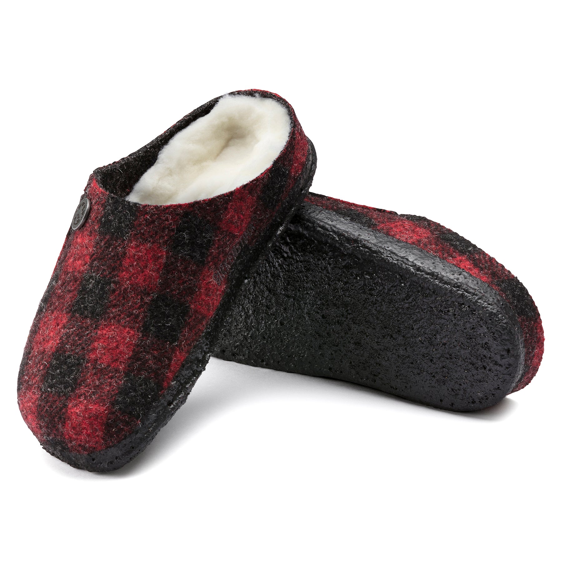 Birkenstock Kids Limited Edition Zermatt plaid red wool/natural shearling