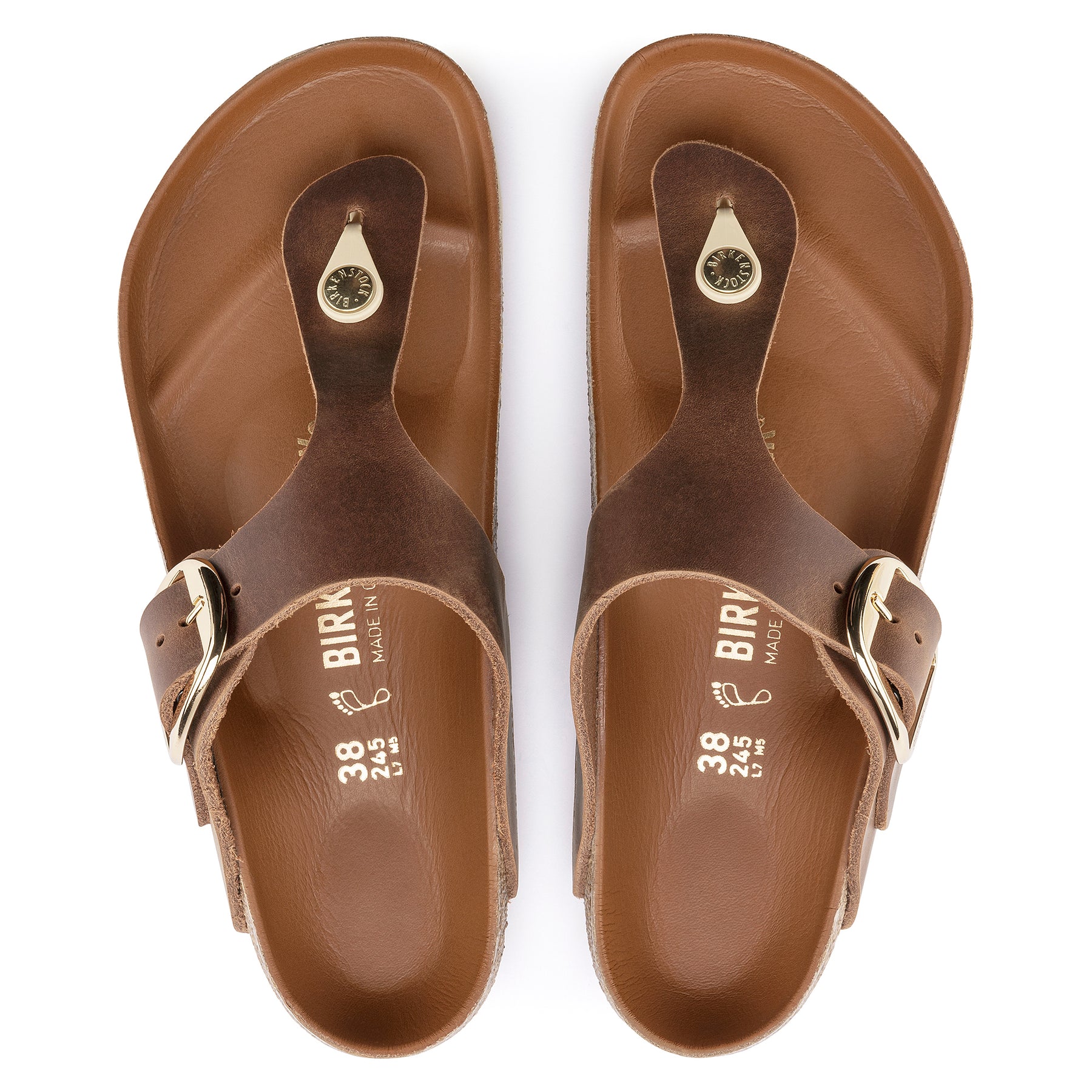 Birkenstock Limited Edition Gizeh Big Buckle cognac oiled leather