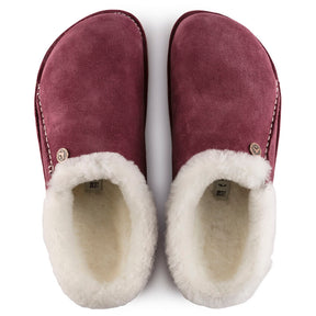 Birkenstock Limited Edition Zermatt Premium maroon suede/natural shearling