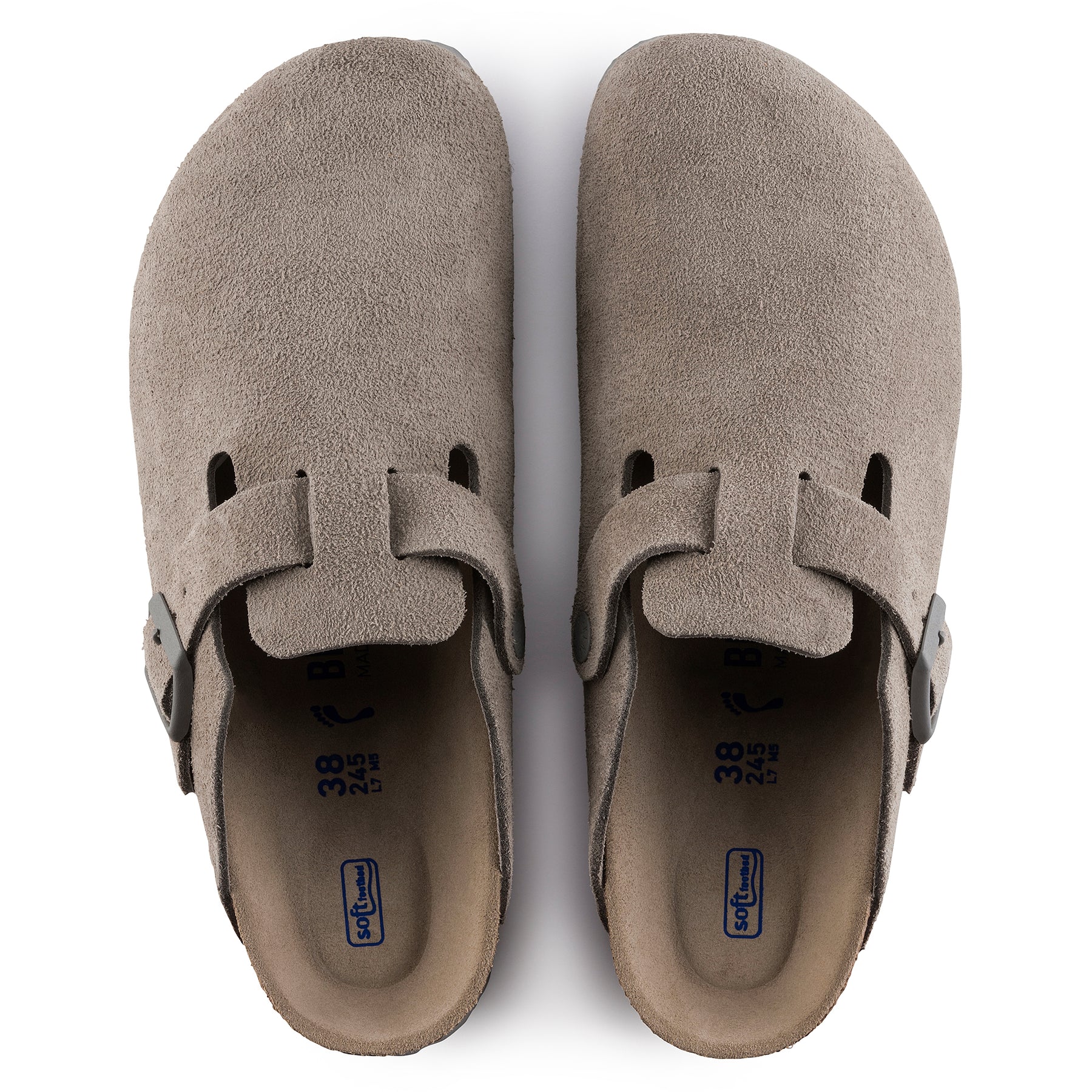 Birkenstock Limited Edition Boston Soft Footbed stone coin suede