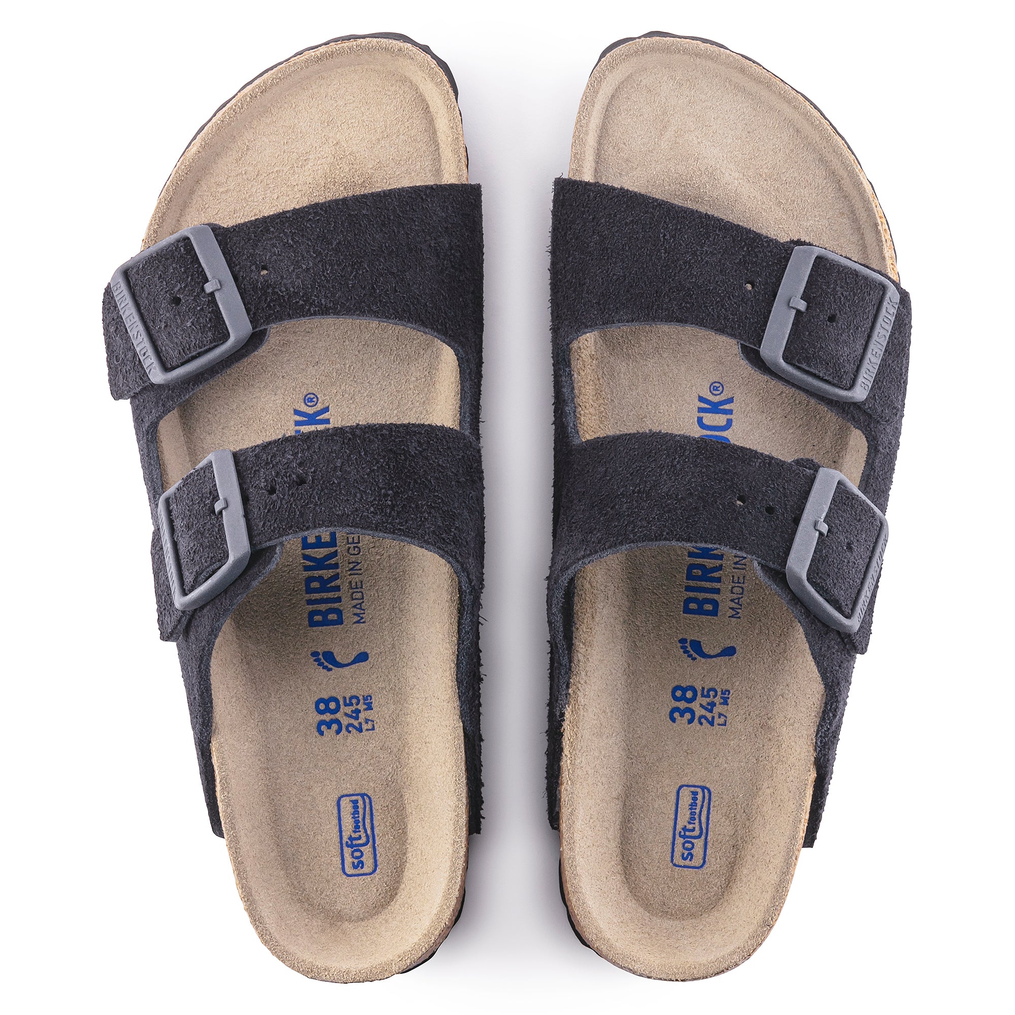 Birkenstock arizona soft footbed navy hot sale