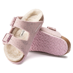 Birkenstock Limited Edition Kids Arizona soft pink wool/natural shearling