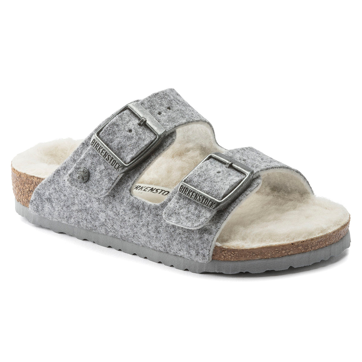 Birkenstock Limited Edition Kids Arizona light gray wool/natural shearling