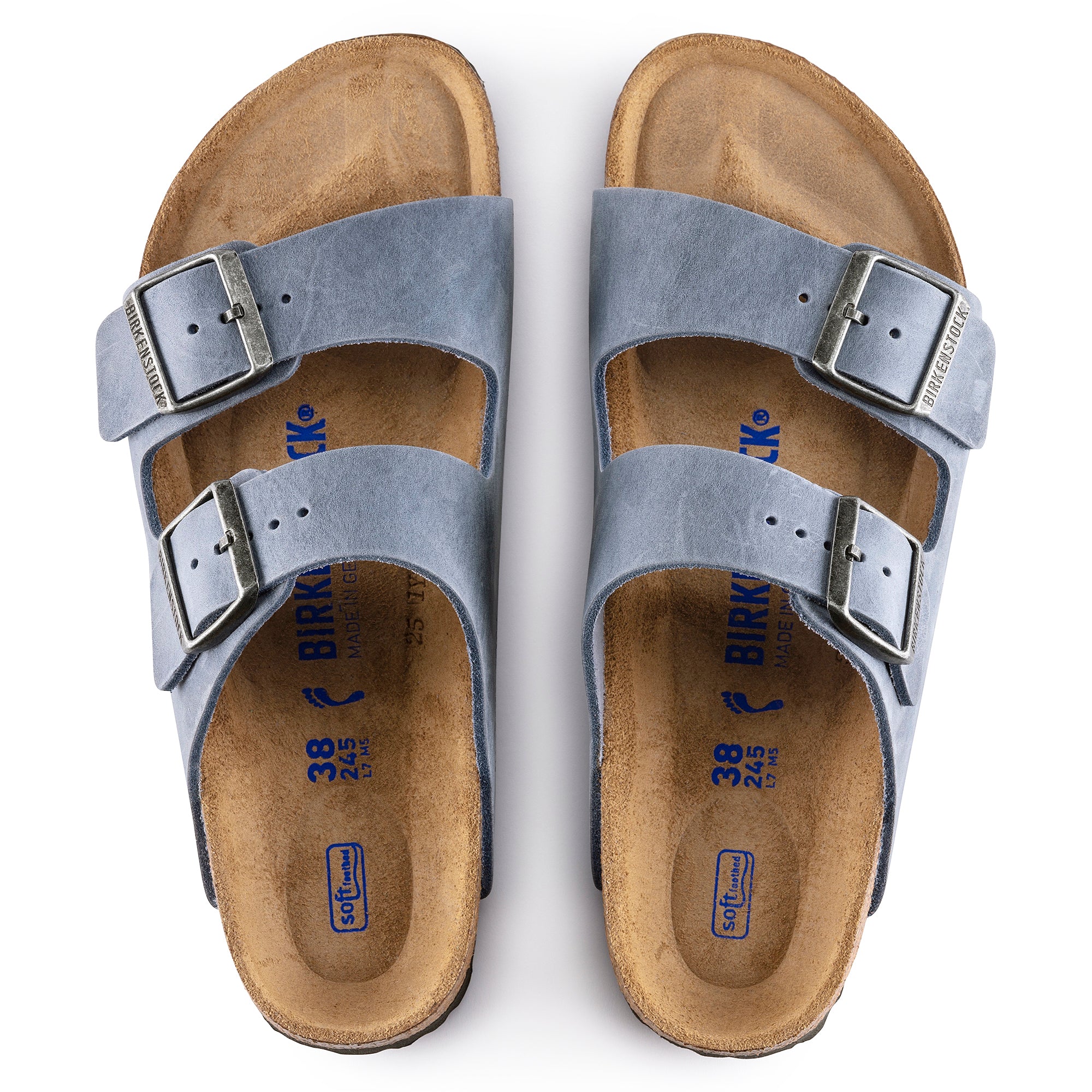 Birkenstock Limited Edition Arizona Soft Footbed dusty blue oiled leather