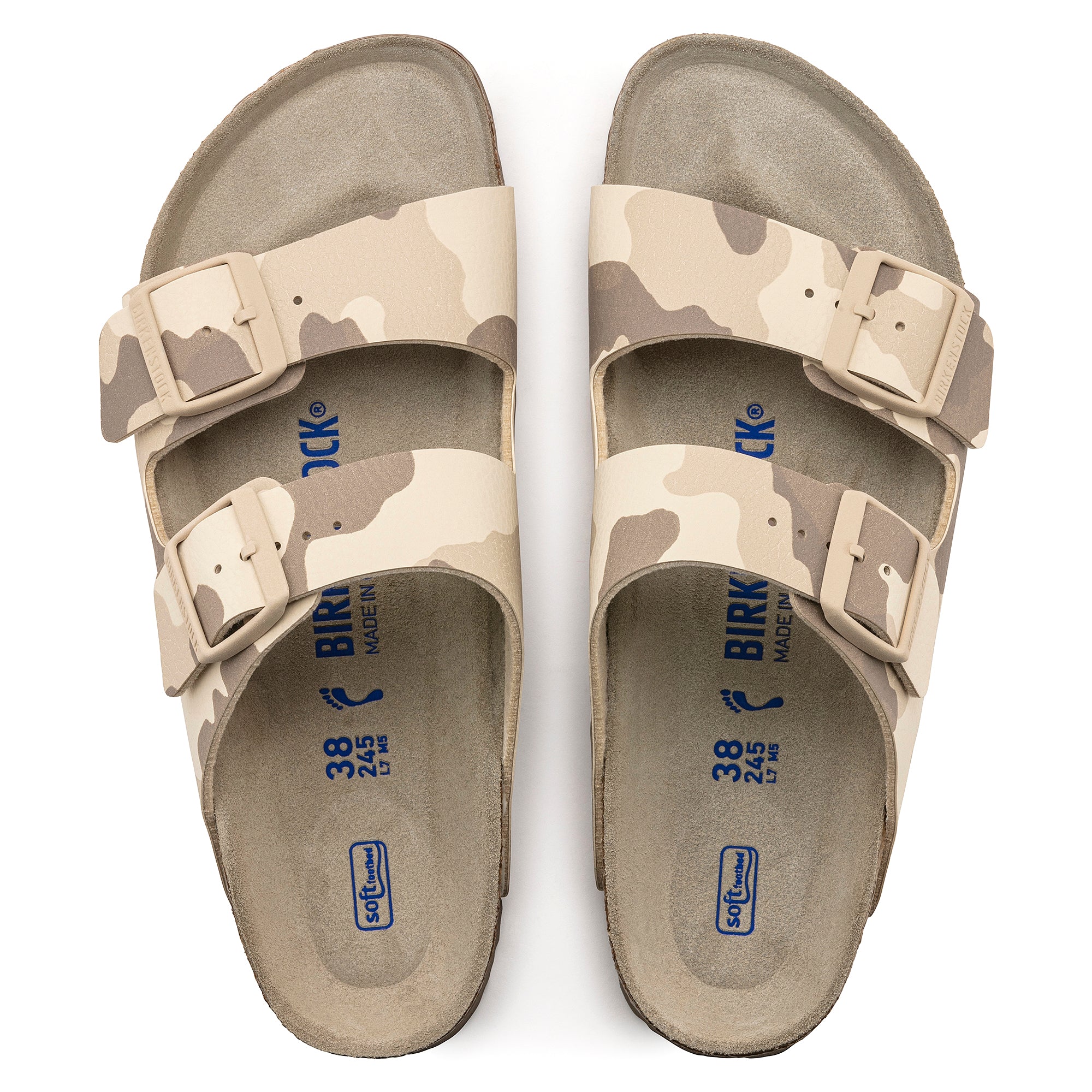 Birkenstock Arizona Soft Footbed desert soil camo gray taupe Birko Flo