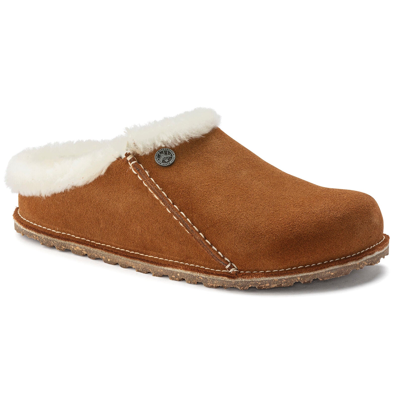 Birkenstock Zermatt Premium mink suede/natural shearling with rubber/cork sole