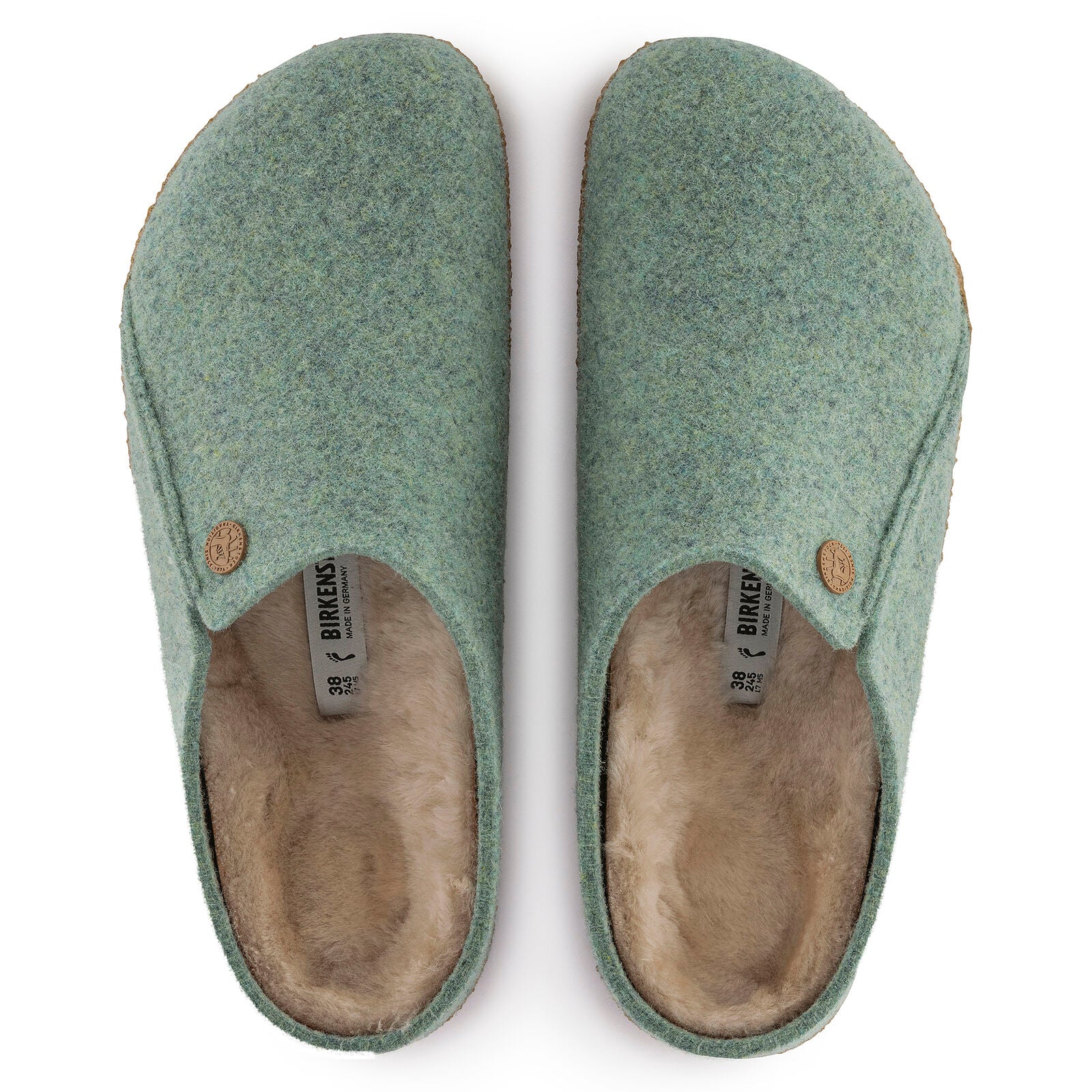 Birkenstock Limited Edition Zermatt beryl wool/sandcastle shearling